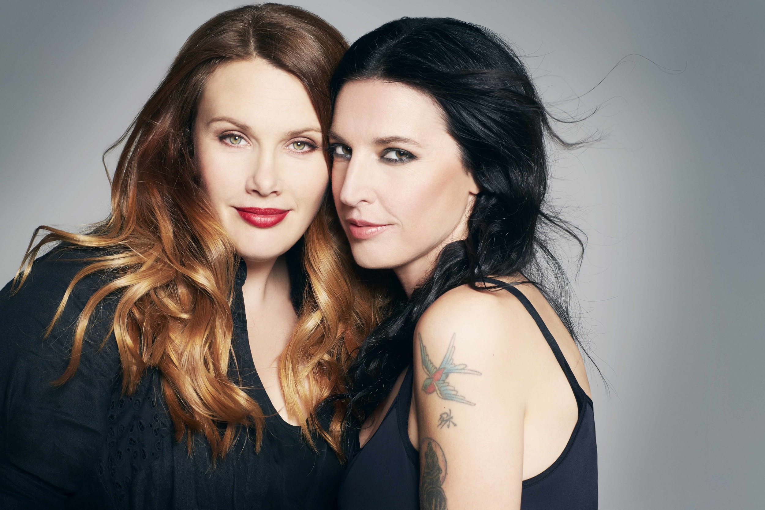 Clare Bowditch and Adalita performing together on the 2014 ‘Winter Secrets’ tour. Photo by Andrew Vukosav