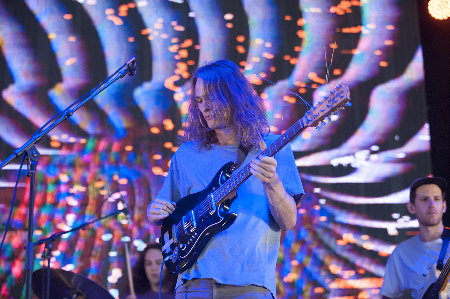 Crowd favourites King Gizzard and the Lizard Wizard entertain the masses in the Grand Theatre on day three of the 2015 Falls Festival - image courtesy of Kirsty Umback.