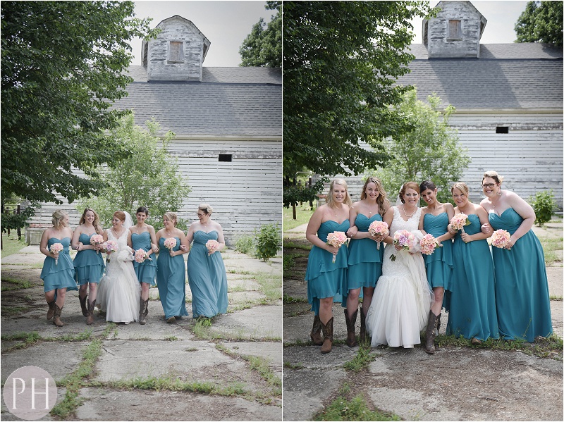 Bridesmaids at Marengo, IL. Farm