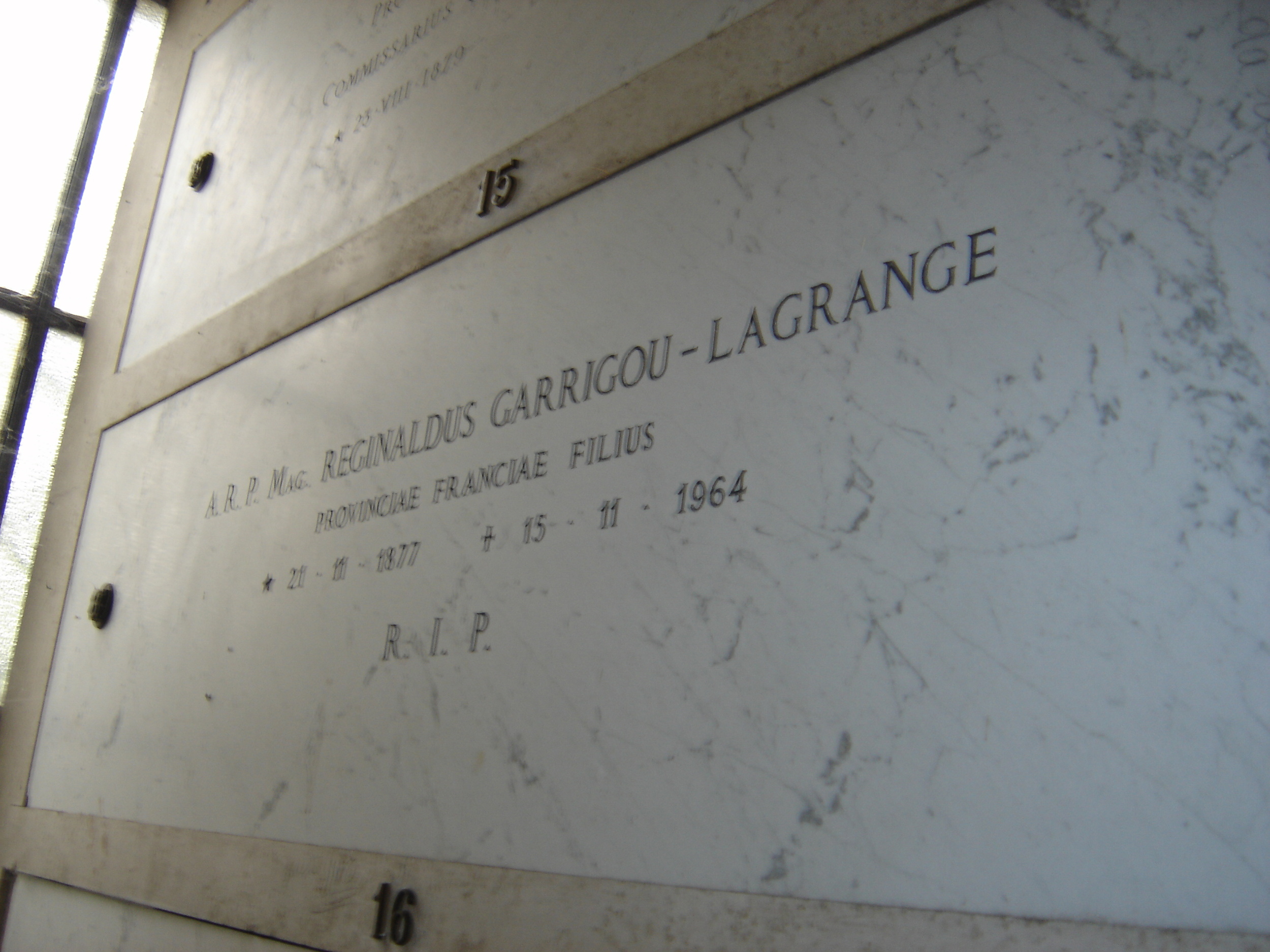 The tomb of Fr. Garrigou-Lagrange
