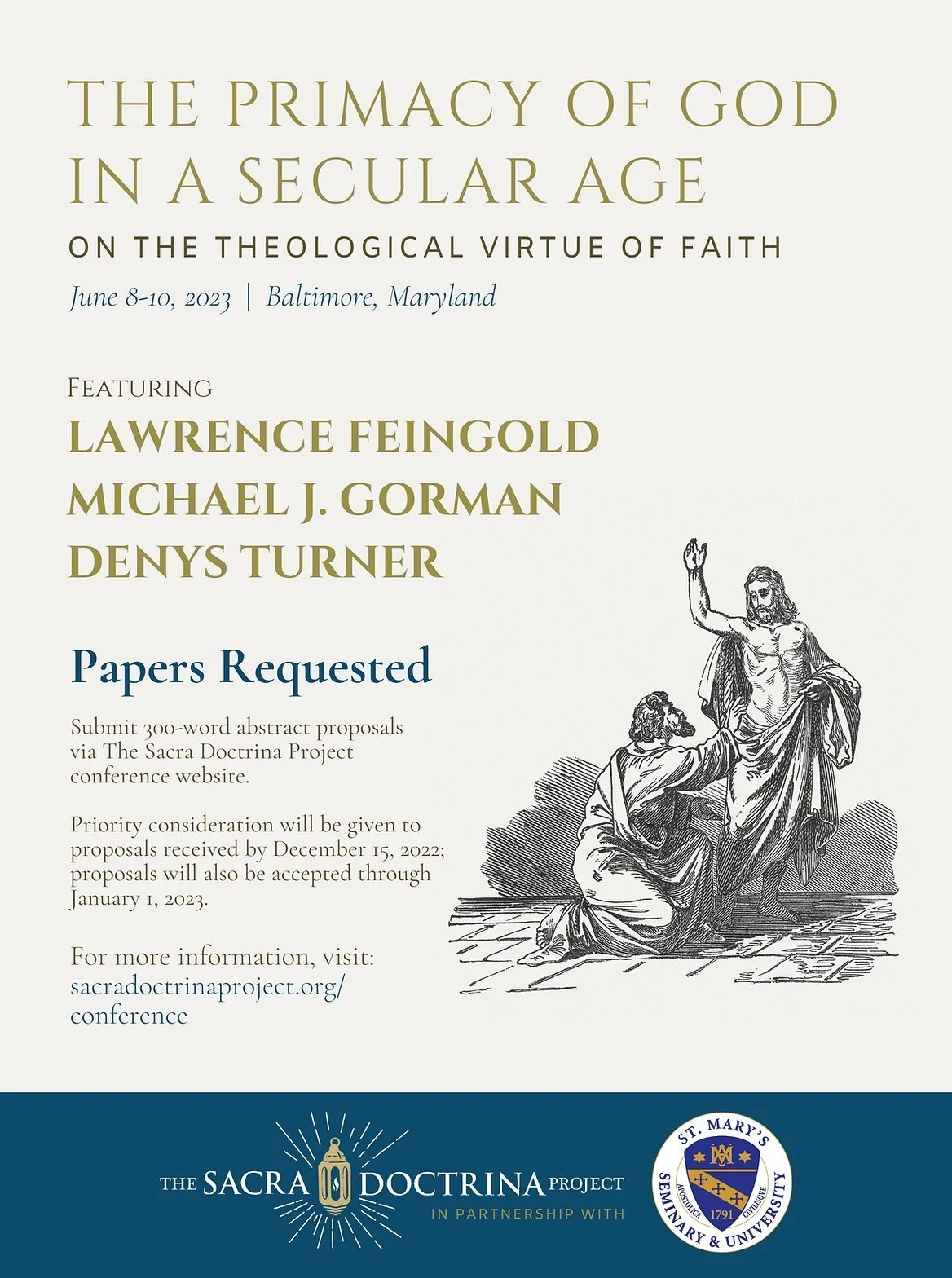 Sacra Doctrina Conference in Baltimore (Proposals accepted until January 1st)