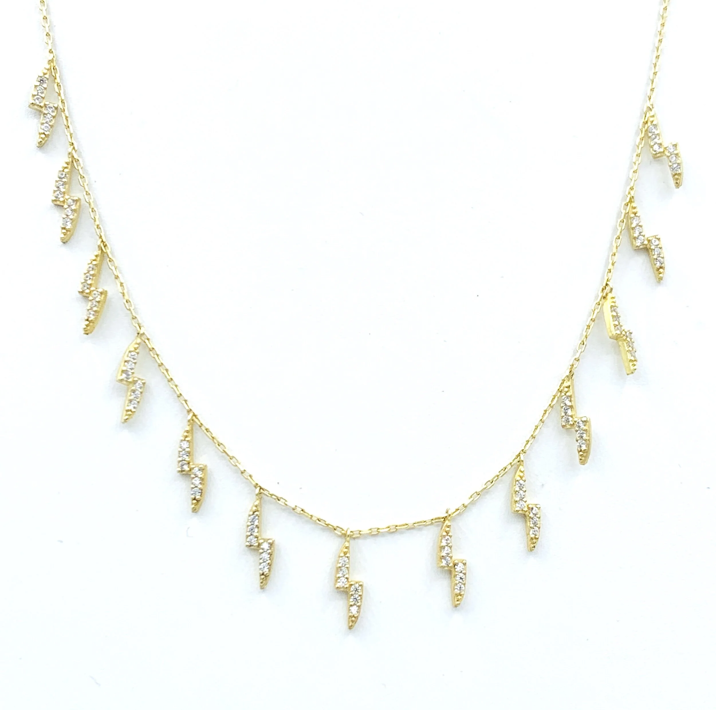 GOLD LIGHTNING BOLT CHARM NECKLACE 
