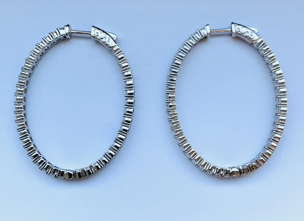 Small Silver Oval Hoop Earrings | Classy Women Collection