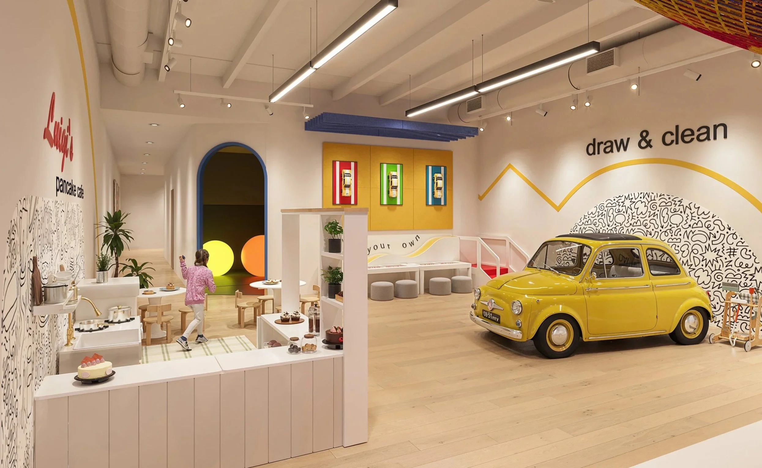 Interior of Imagine Minds interactive play center in Tustin