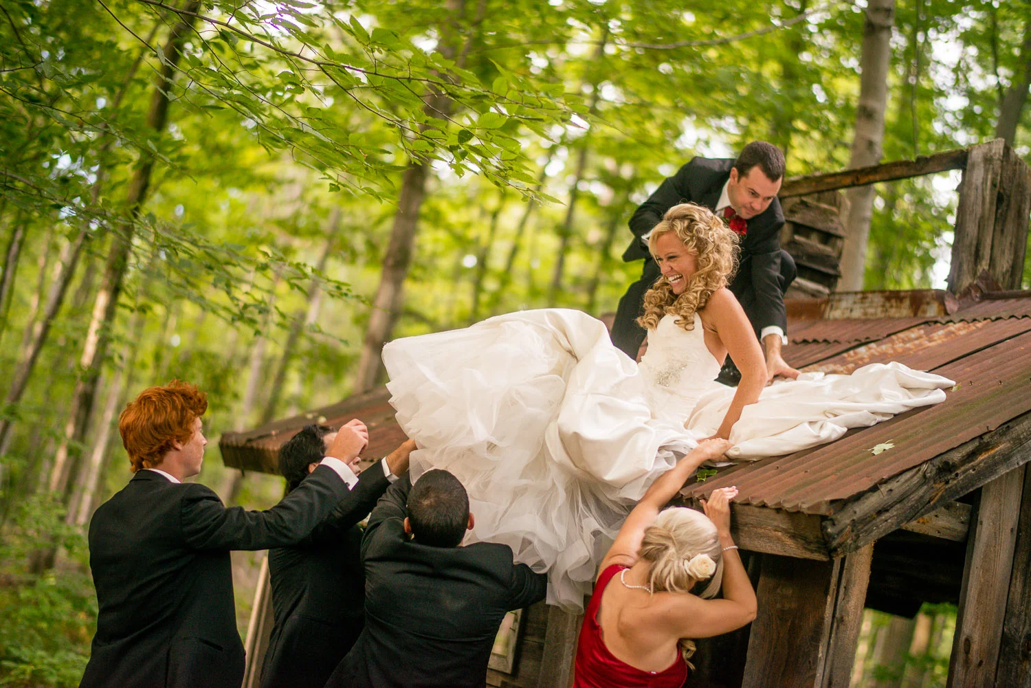 Have a schedule, but don't forget to be spontaneous - like hopping up on a rickety old rusty sugar shack. It's true what they say, you can't catch tetanus on your wedding day.
