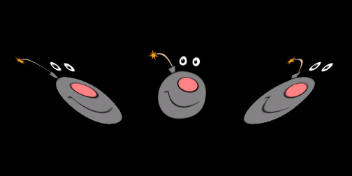 Left to right: skewX = -45; skewX = 0; skewX = 45
