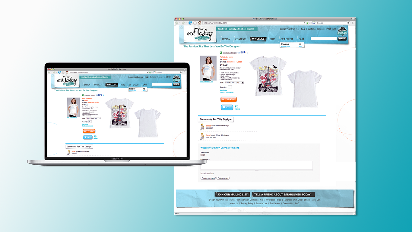 Product Page, Voting and Purchasing