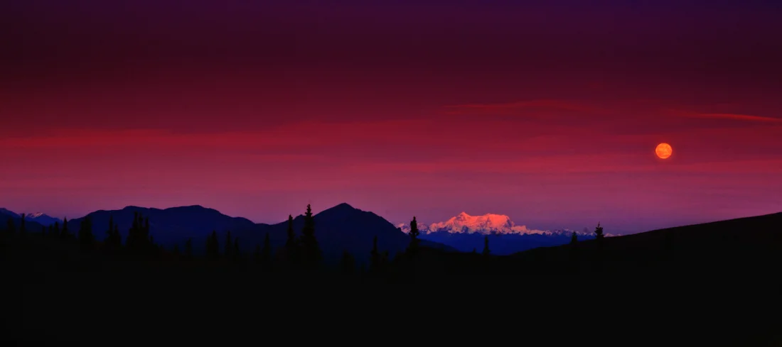 Orange Moon Over Mt. Deborah