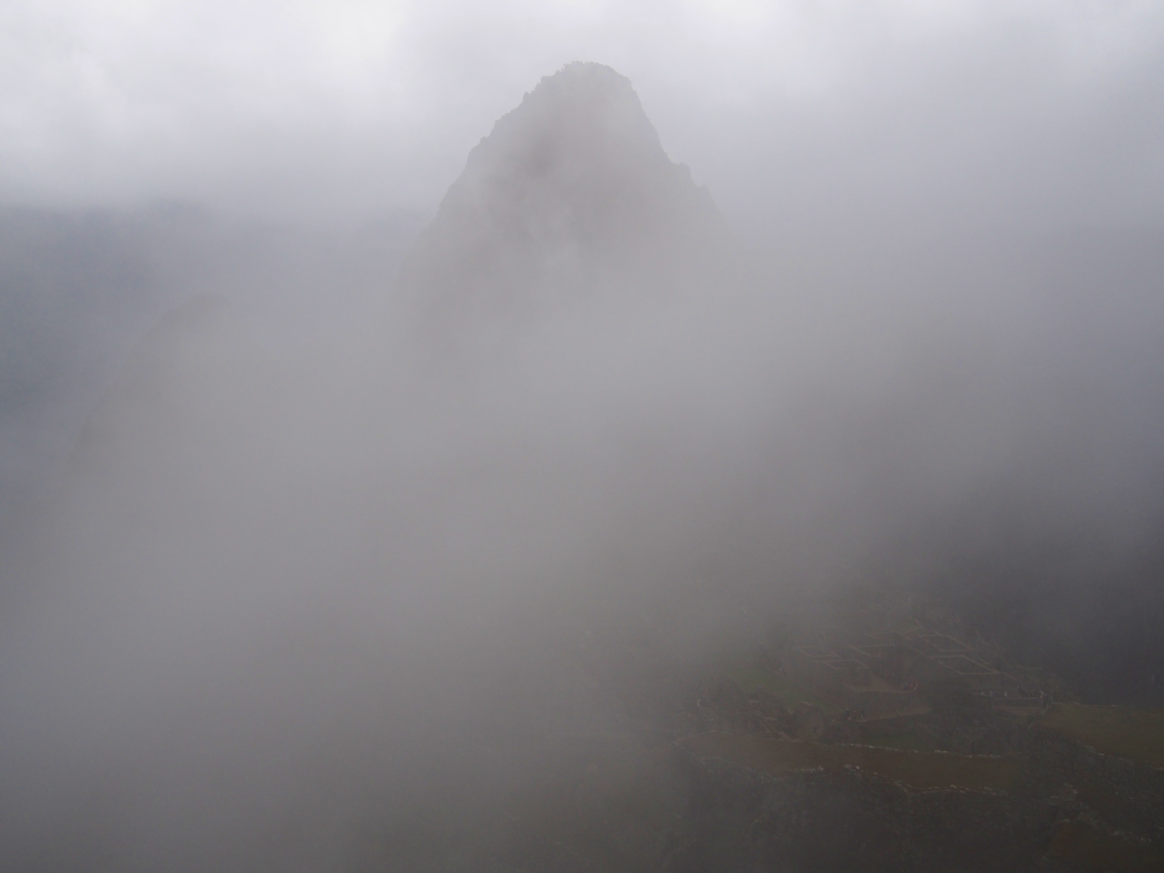 Although we were bummed it wasn't a clear day, we got to see Machu Picchu completely covered in fog, giving us a good understanding as to why the site went undiscovered for so long!