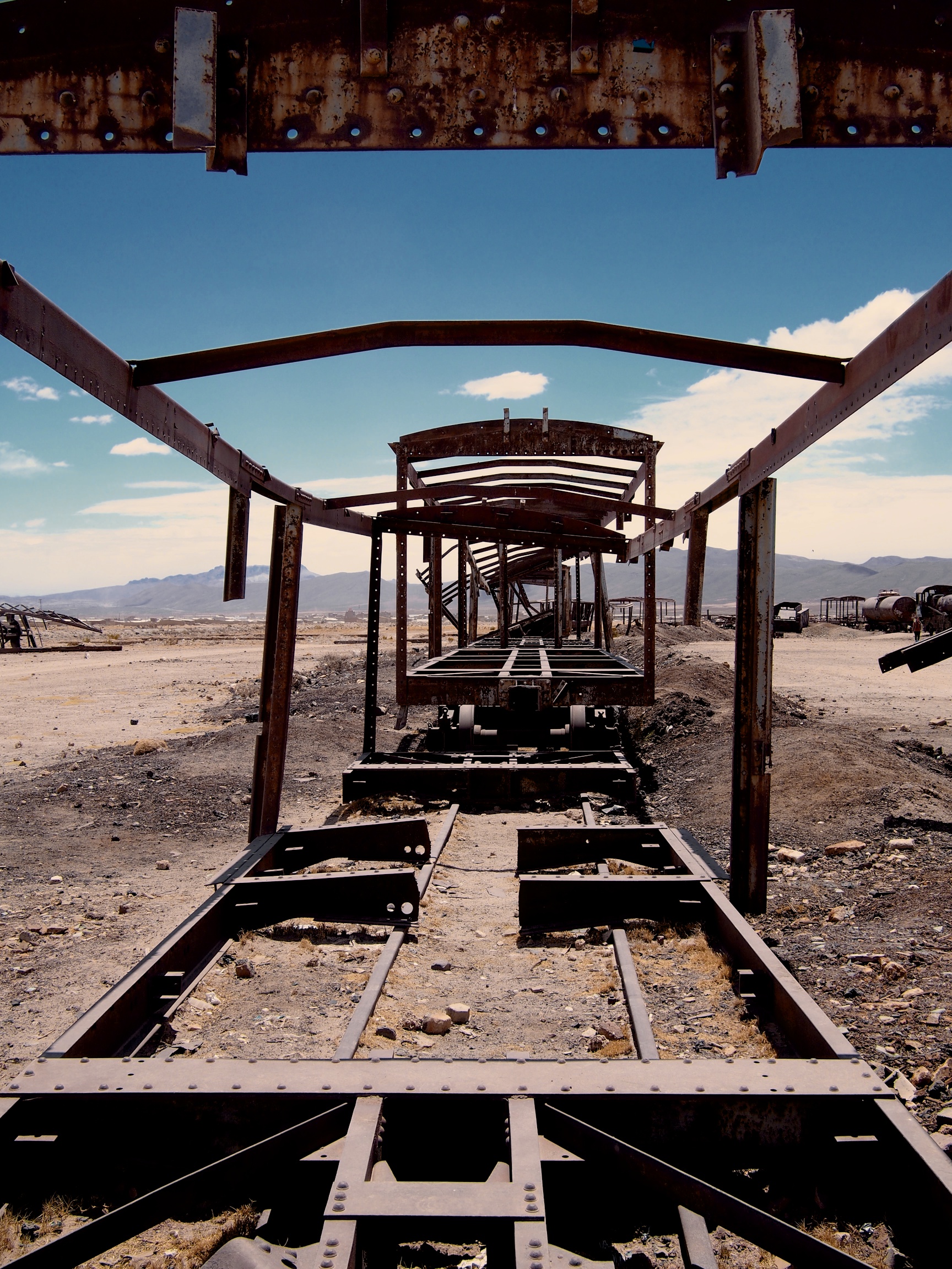 Cementerio de trenes (train cemetery) 3 km outside of Uyuni where a collection of abandoned 19th century trains still live