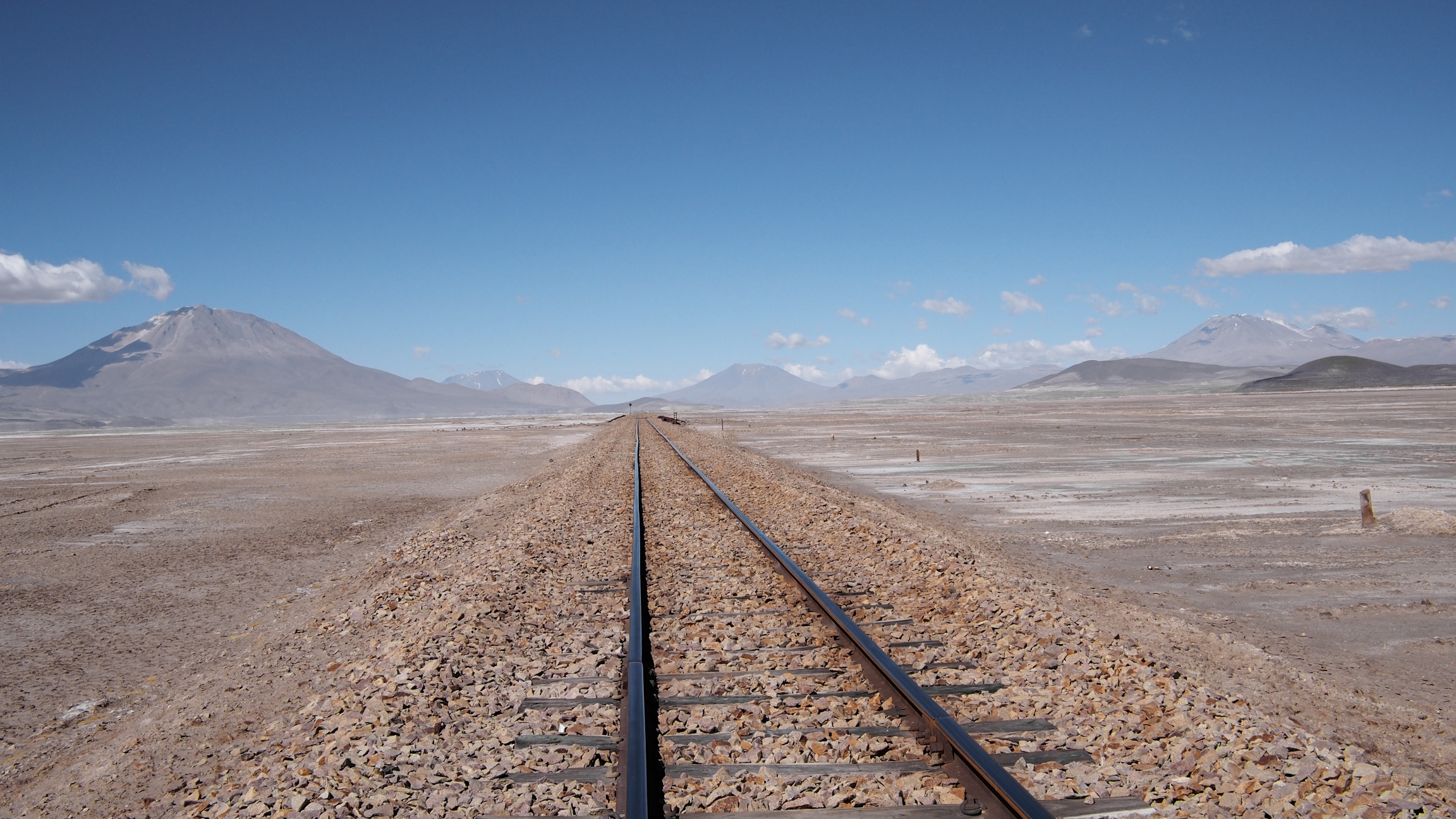 Abandoned railroad tracks in the Chiguana desert