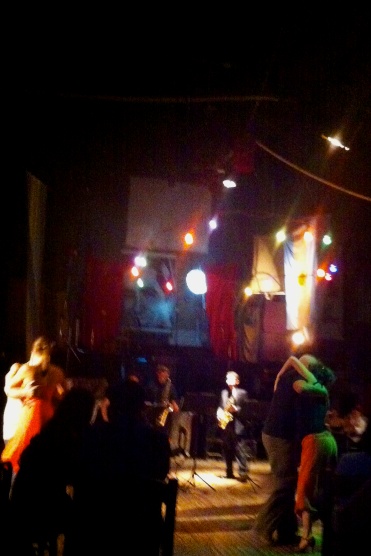 A band opens the night's festivities after the classes end