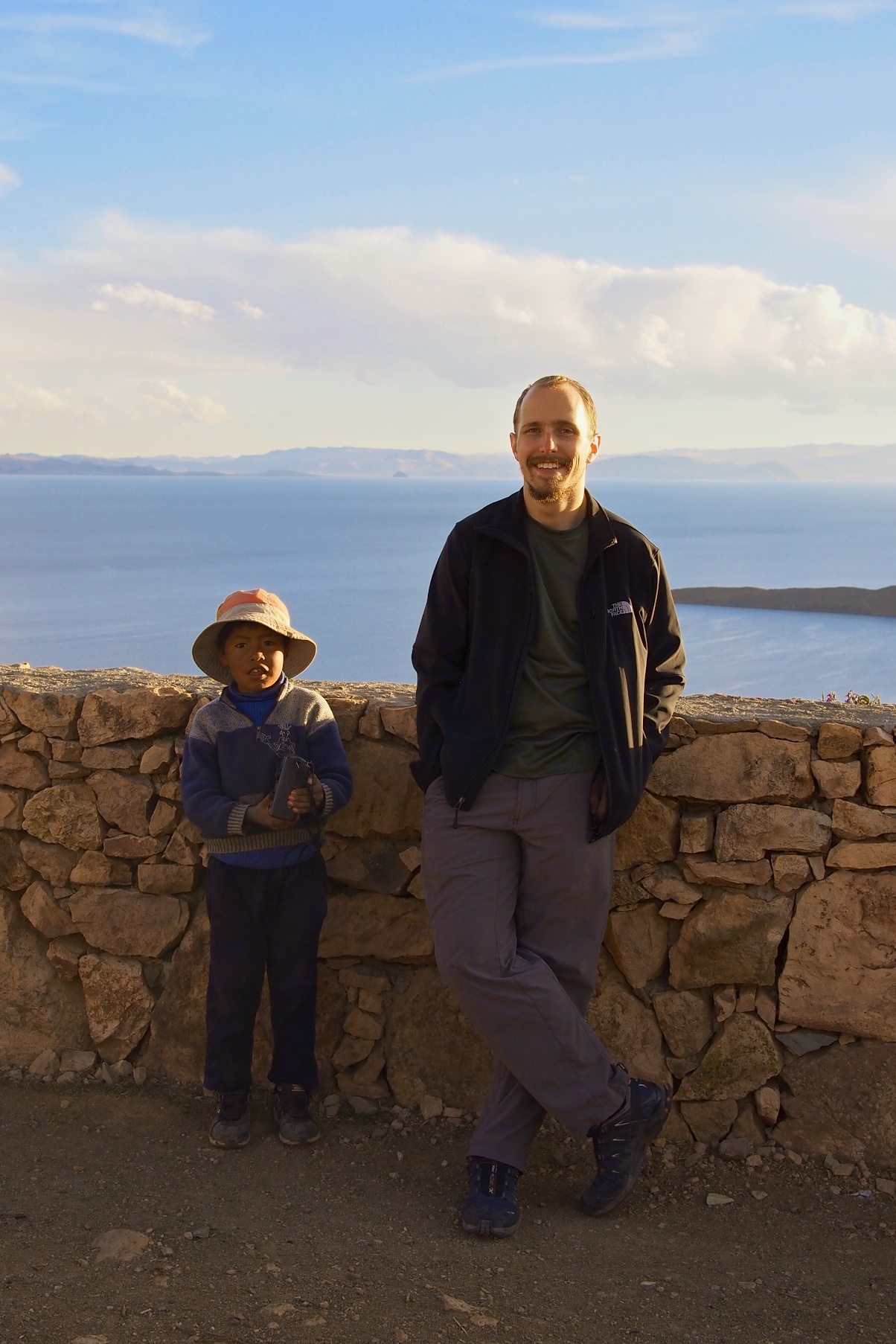 A local boy and Tyler - Isla del Sol, Bolivia