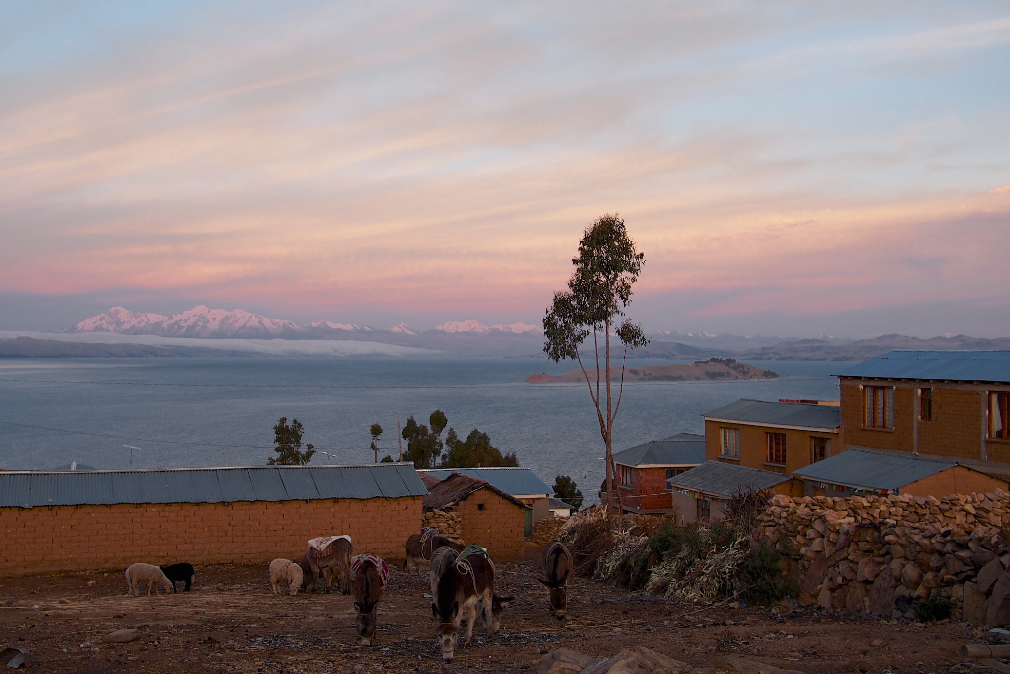 Looking east during sunset - Isla del Sol, Bolivia