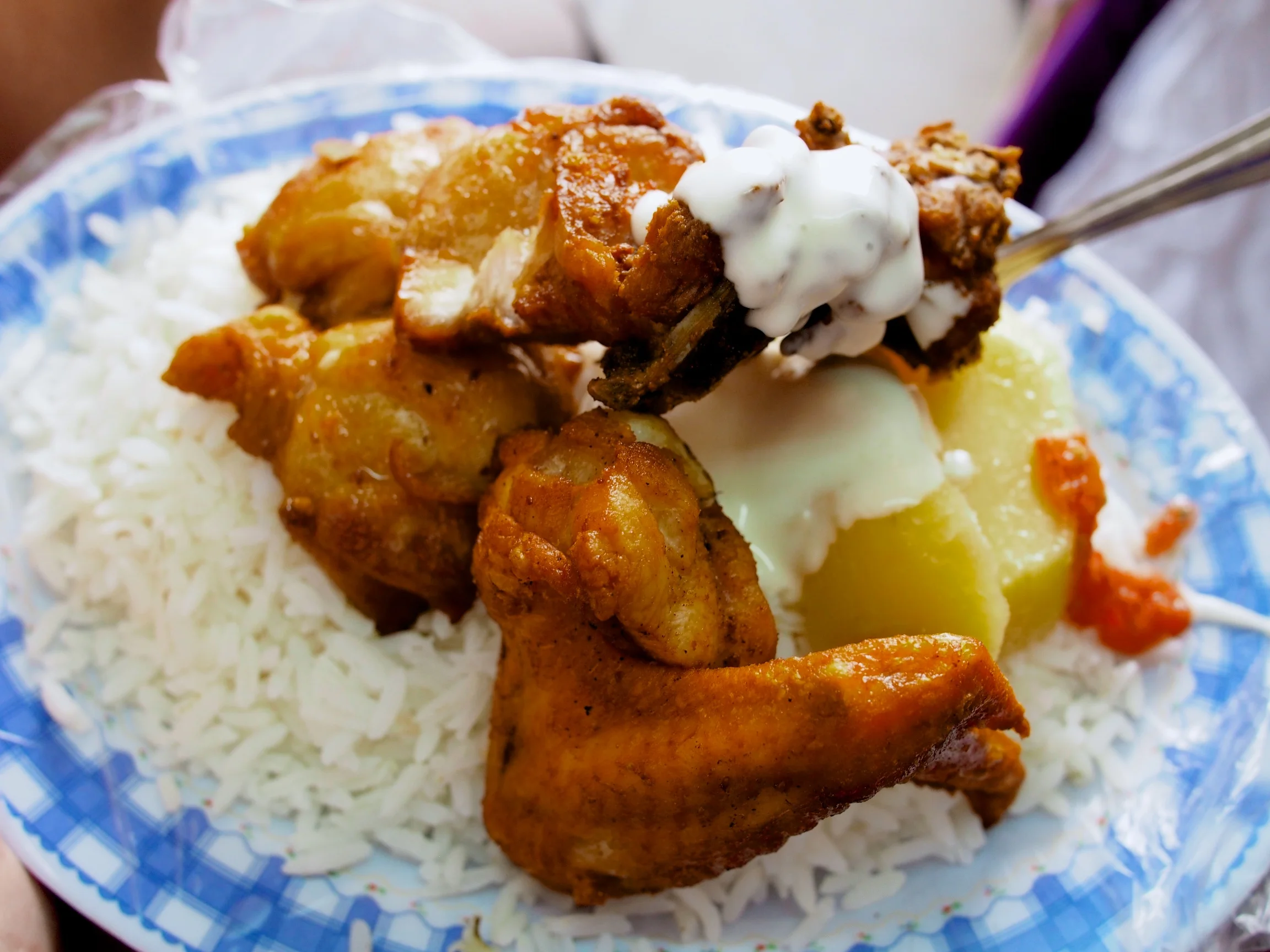 Fried chicken at the market - La Paz, Bolivia