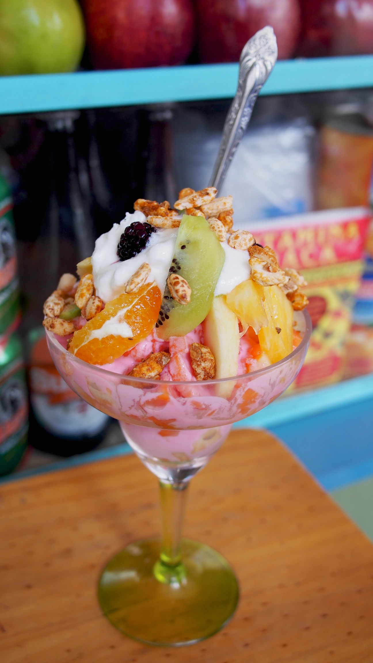 Fruit cup at the market - Sucre, Bolivia