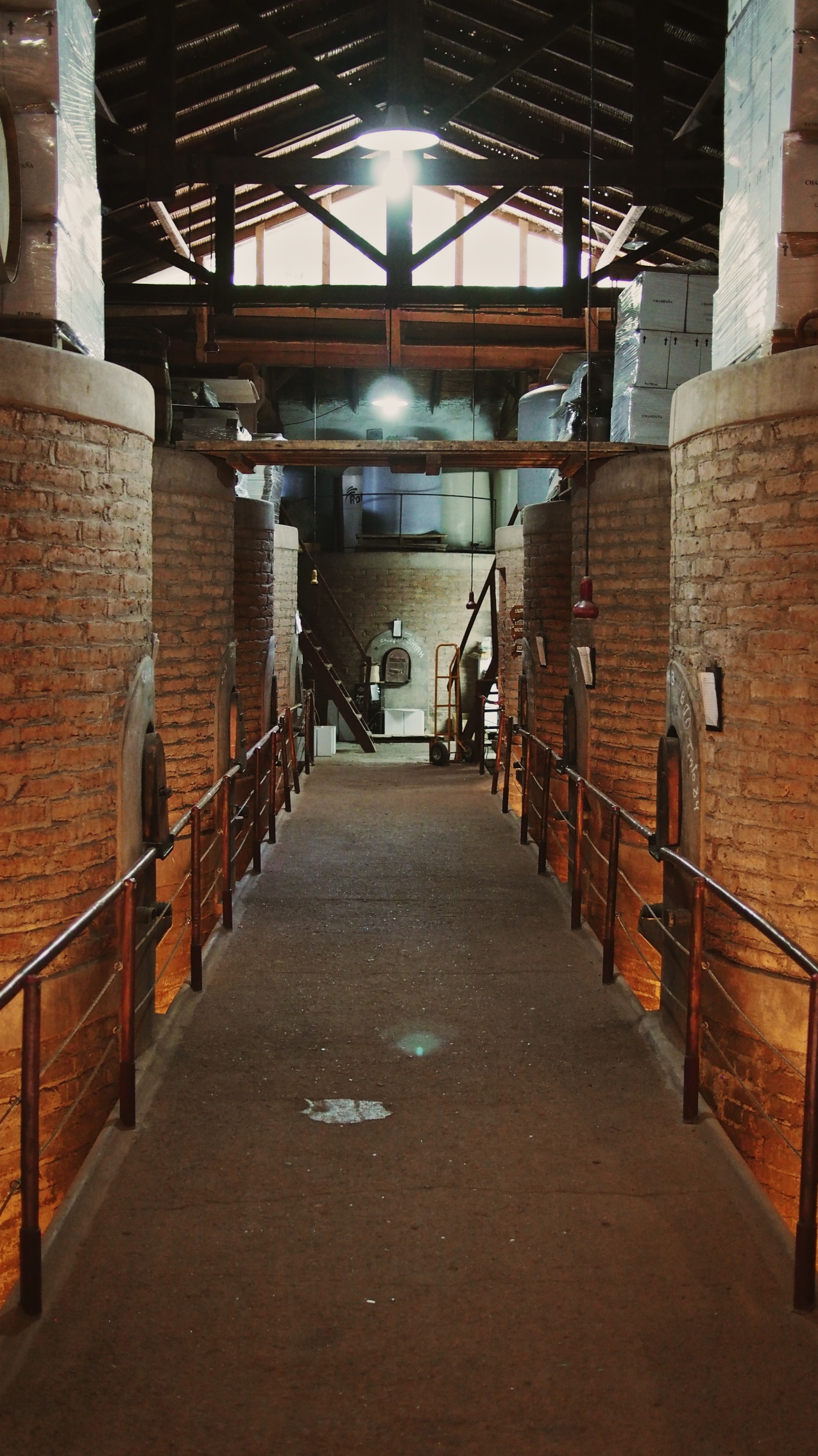 Though no longer in use, the original fermentation facilities remian intact