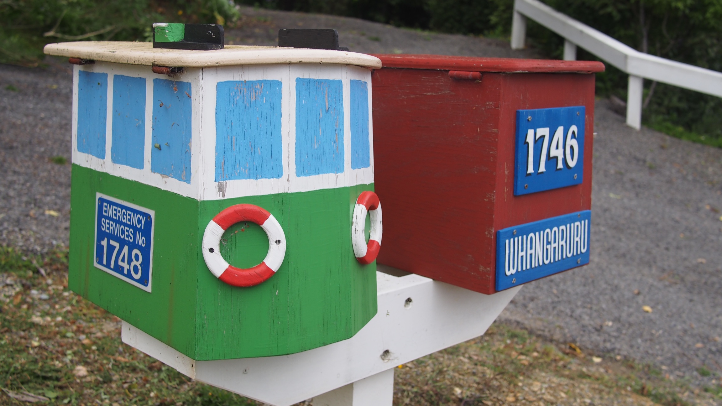 Fun mailboxes along the Queen Charlotte Drive, New Zealand