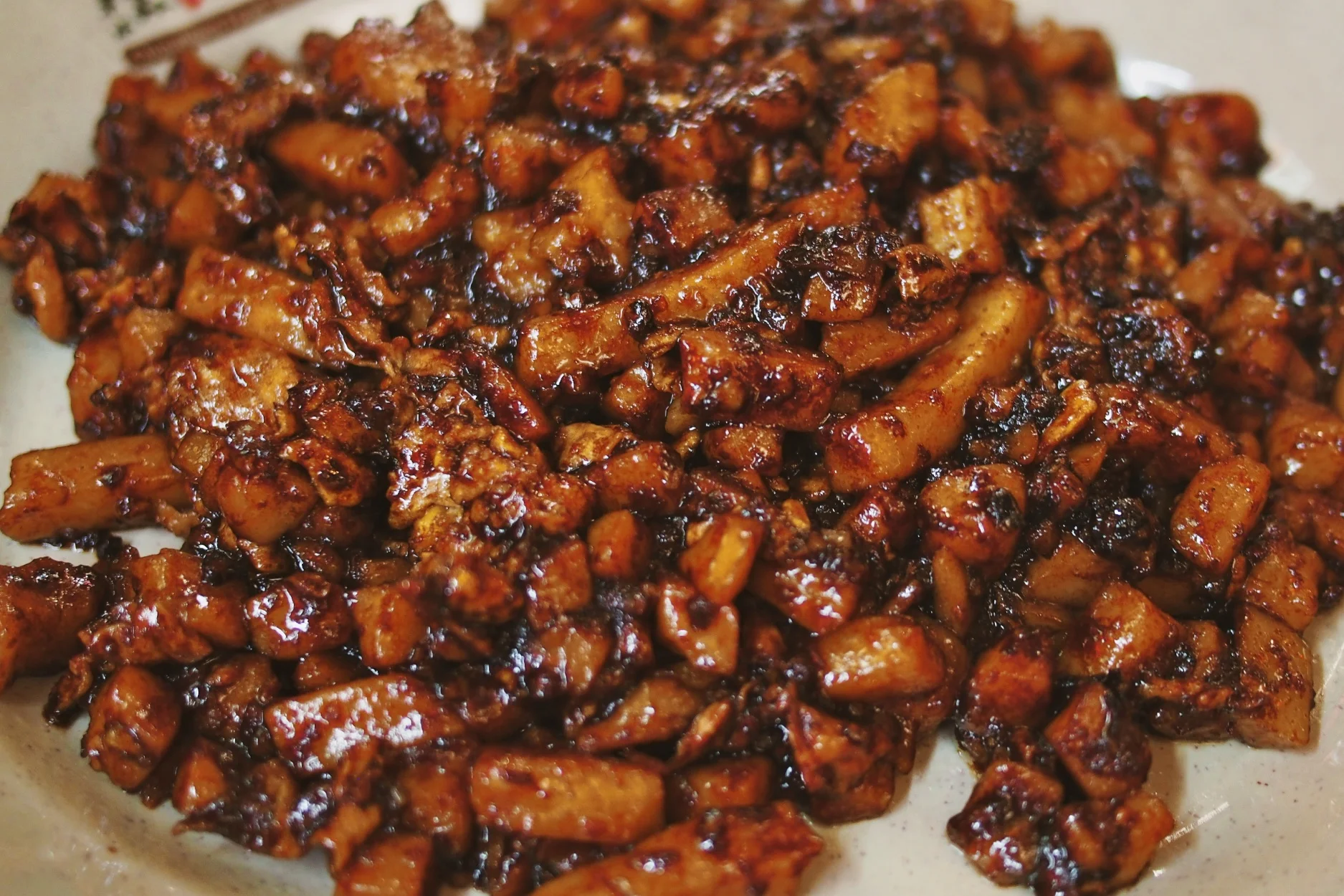 Black carrot cake (chai tow kway) from Chinatown Food Street - Singapore