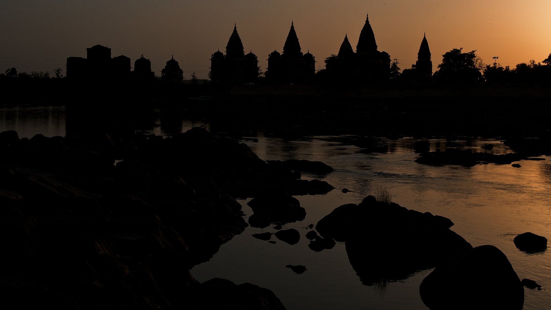 the chhatris at sunset