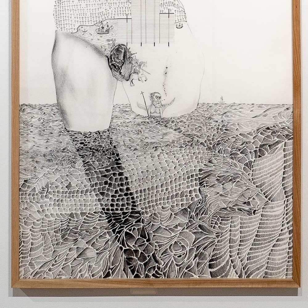L u i s  A l v a ro  S a ha g u n N u &ntilde;o
(Mexican, b . 1982)
Magia Madre (Mother Magic)
Graphite and charcoal on Arches Rives BFK
paper, 2021

As you walk through the MSU Union Art Gallery you&rsquo;ll find Sahagun&rsquo;s surreal and glorious