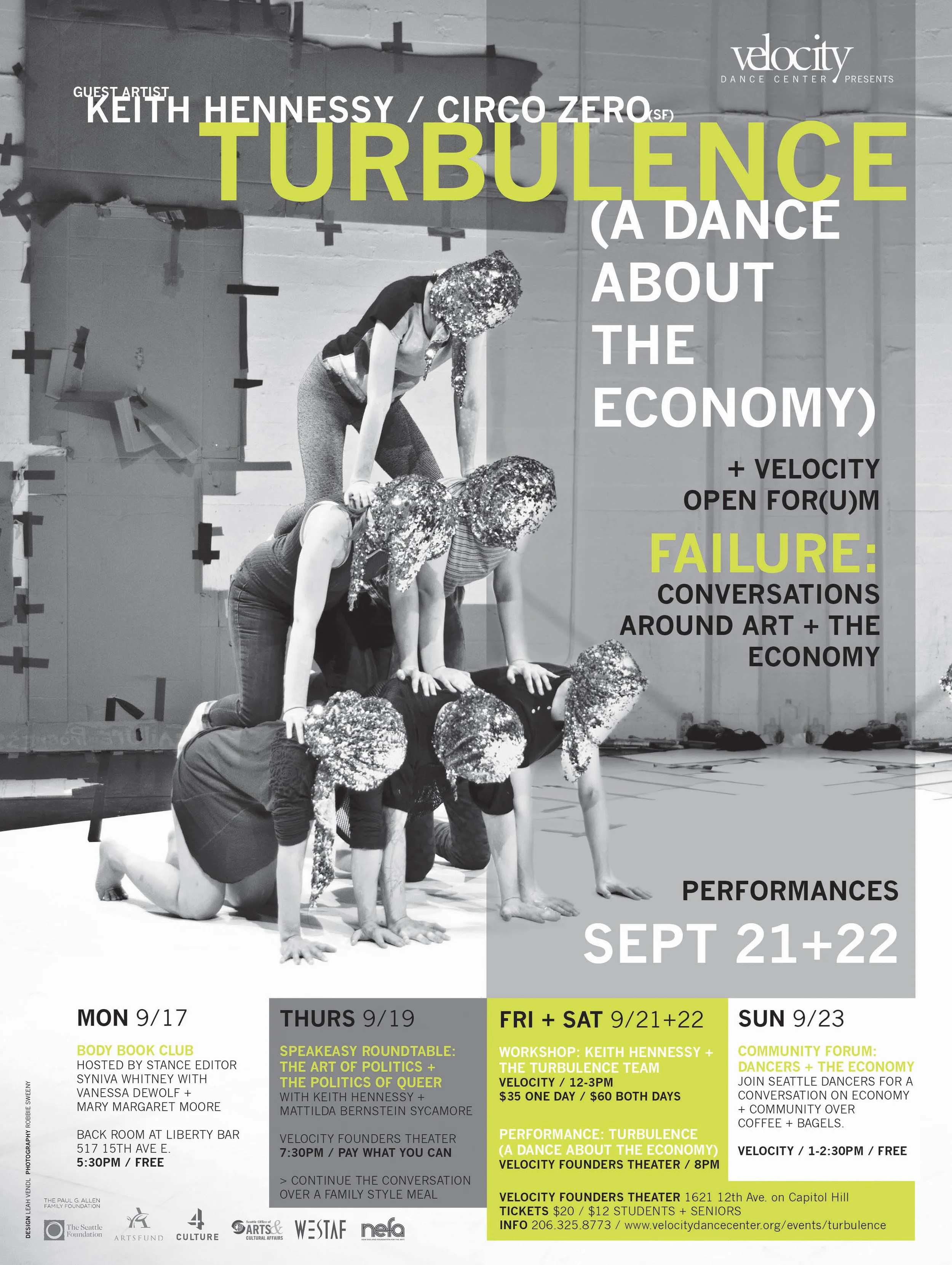 Fold out performance poster + events calendar for the inaugural Open Forum edition, San Francisco-based choreographer, Keith Hennesy.