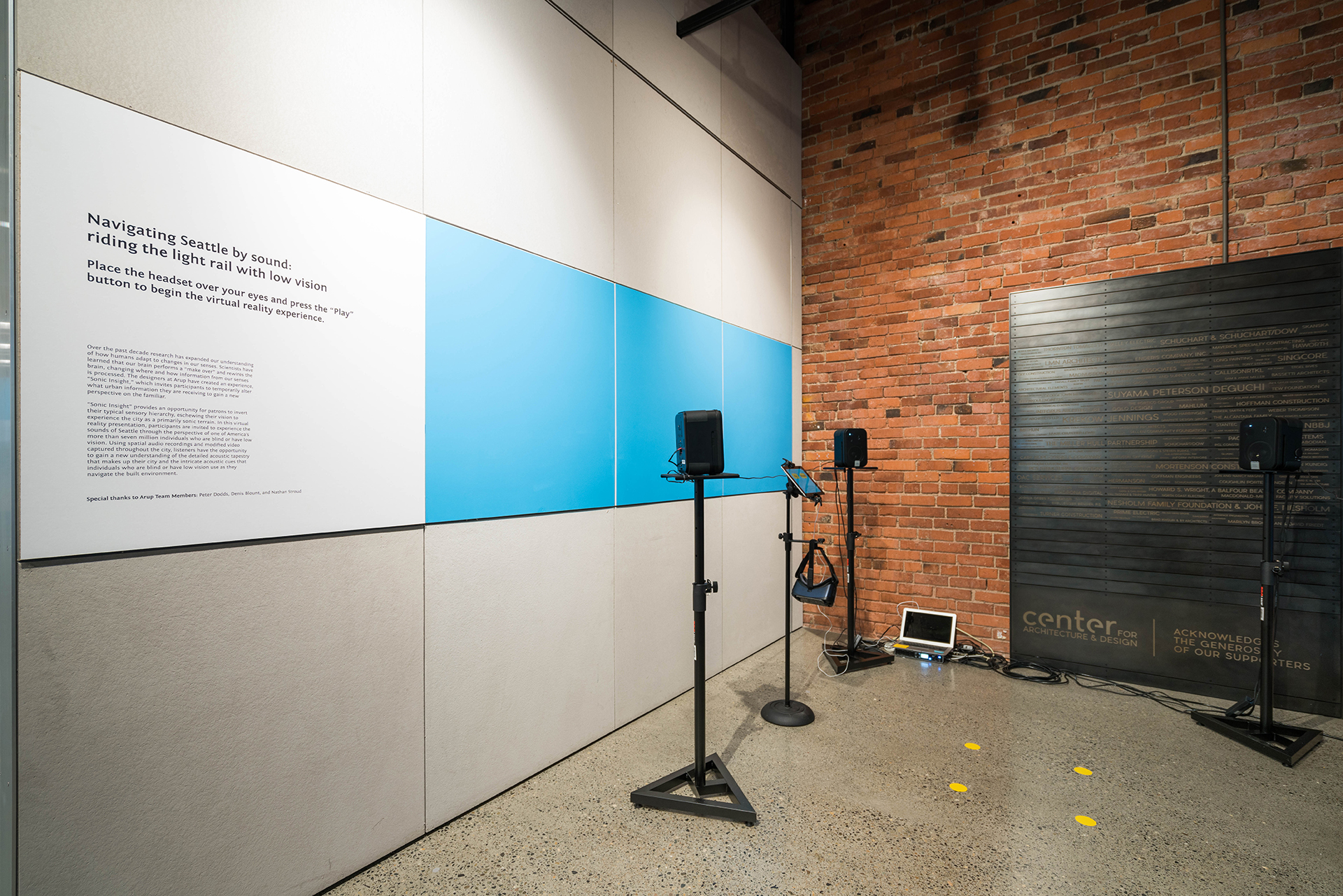 A virtual reality experience gave visitors a sights & sounds simulation of navigating Seattle’s light rail tunnel with low vision.