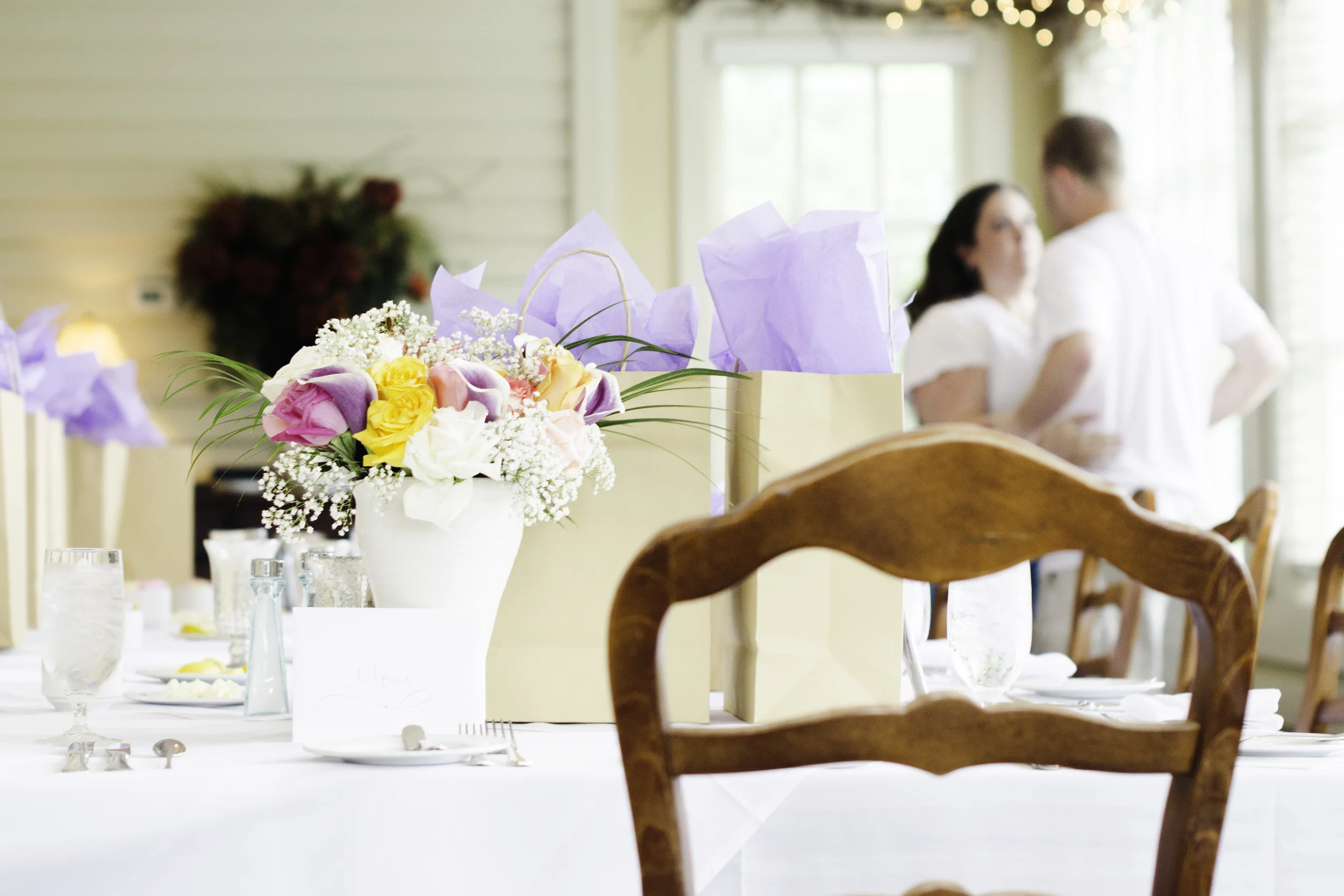 Such a sweet moment captured between the bride and groom as they prepared for the luncheon.