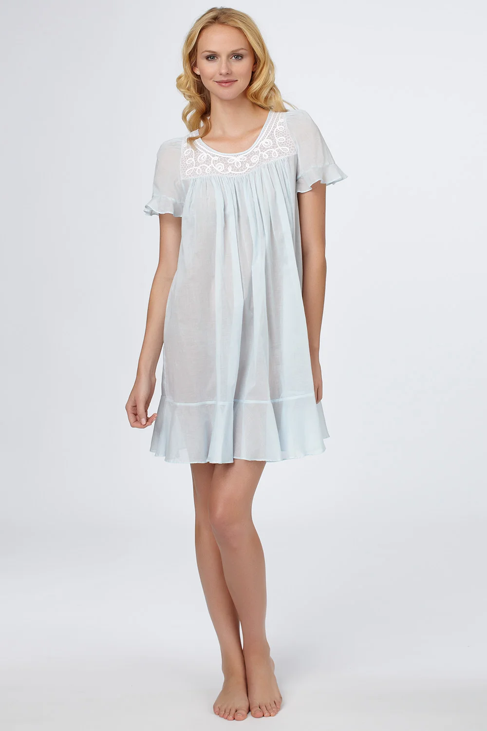 Sheer Cotton Lawn Short Gown