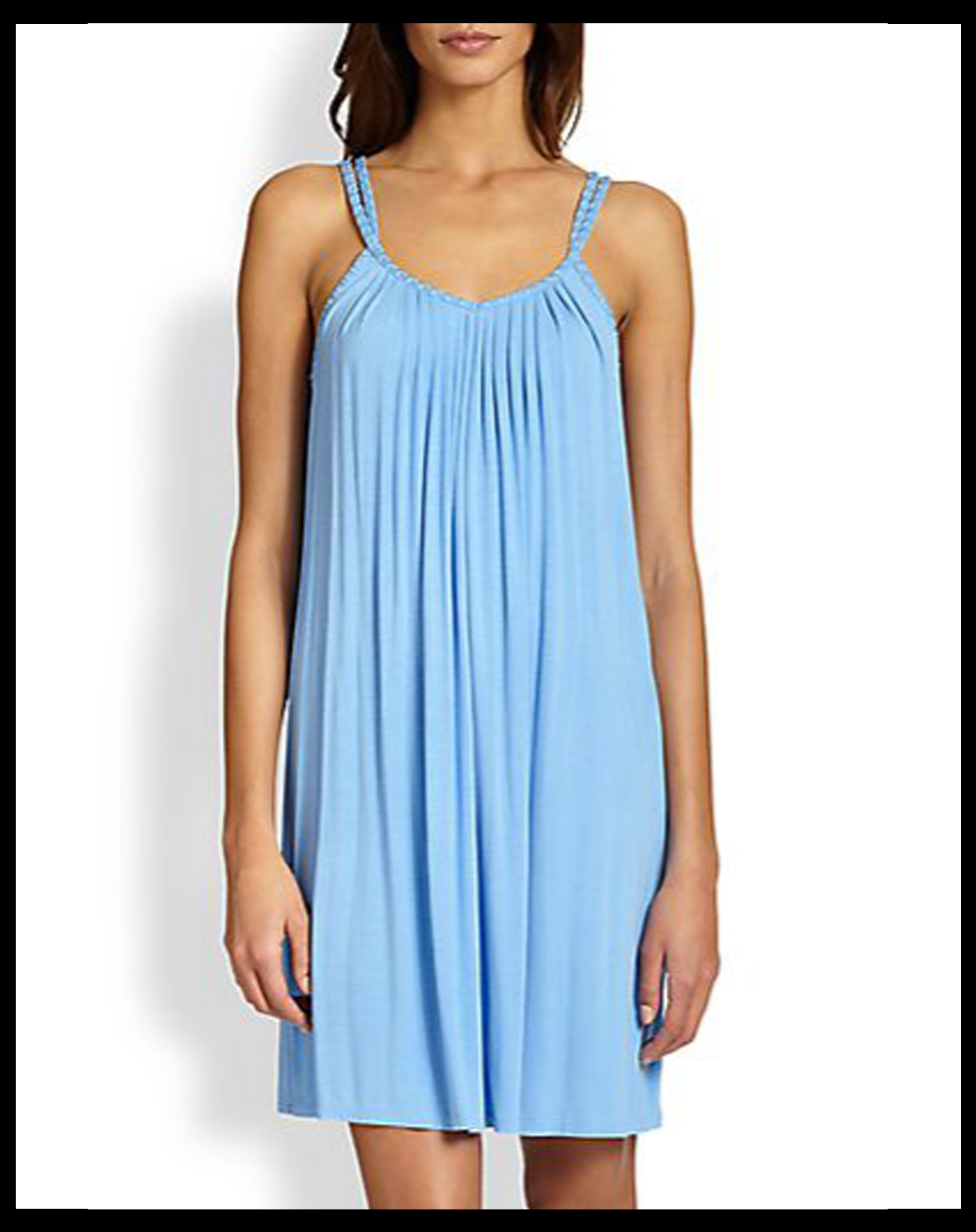 Modal Knit Chemise - Front View - Blue.png