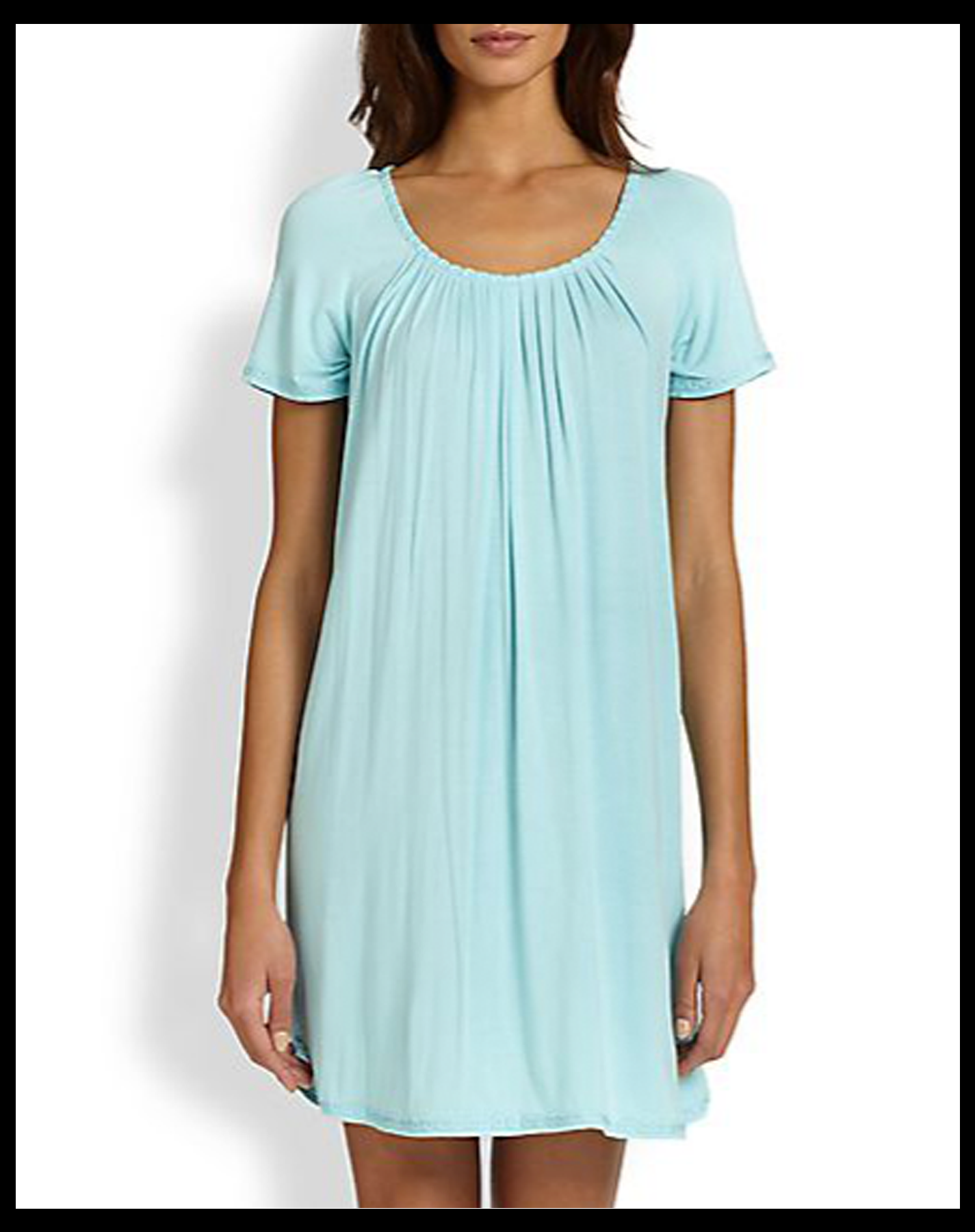 Modal Knit Sleep Tee - Front View - Aqua.png