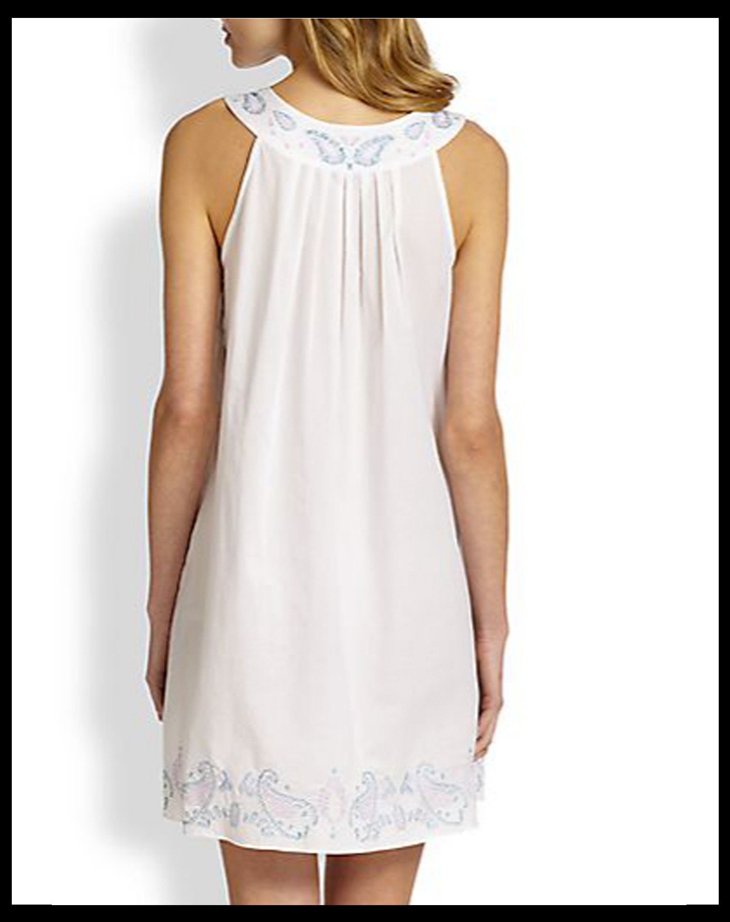 White Cotton Lawn Chemise - Back View - Embroidery.png