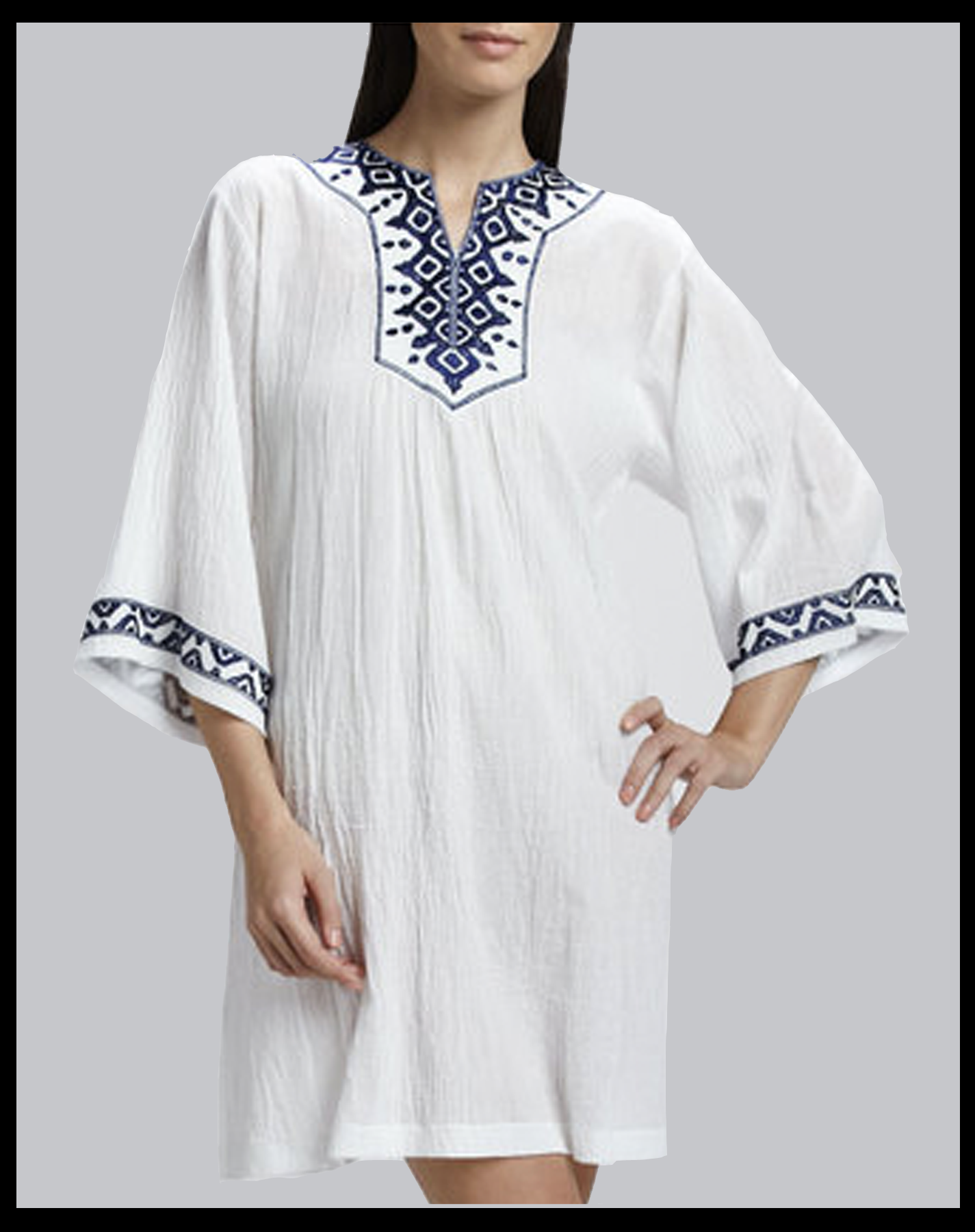 White Gauze Halftan - Navy Embroidery.png