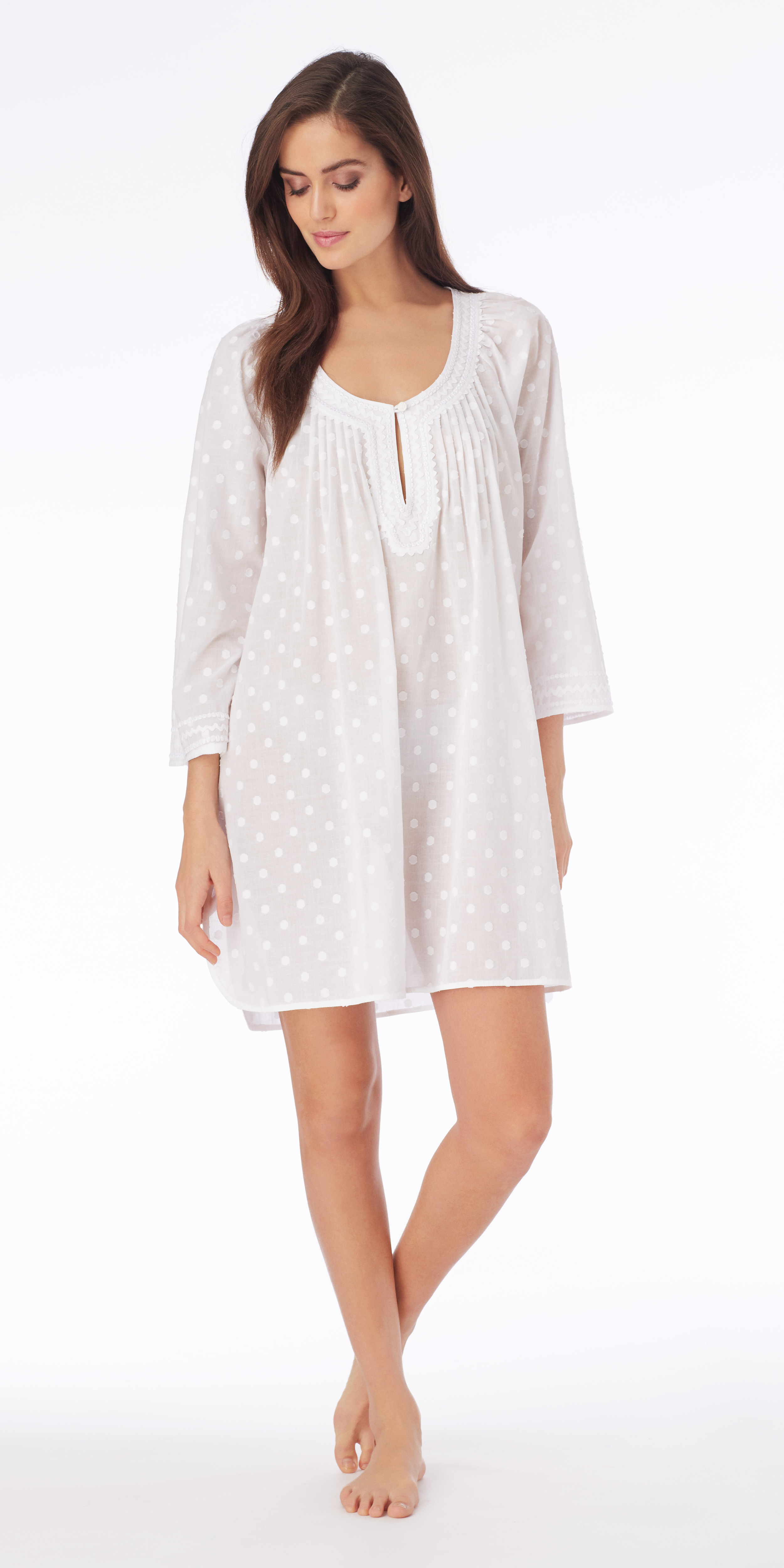 Cotton Clip Dot Sleep Shirt