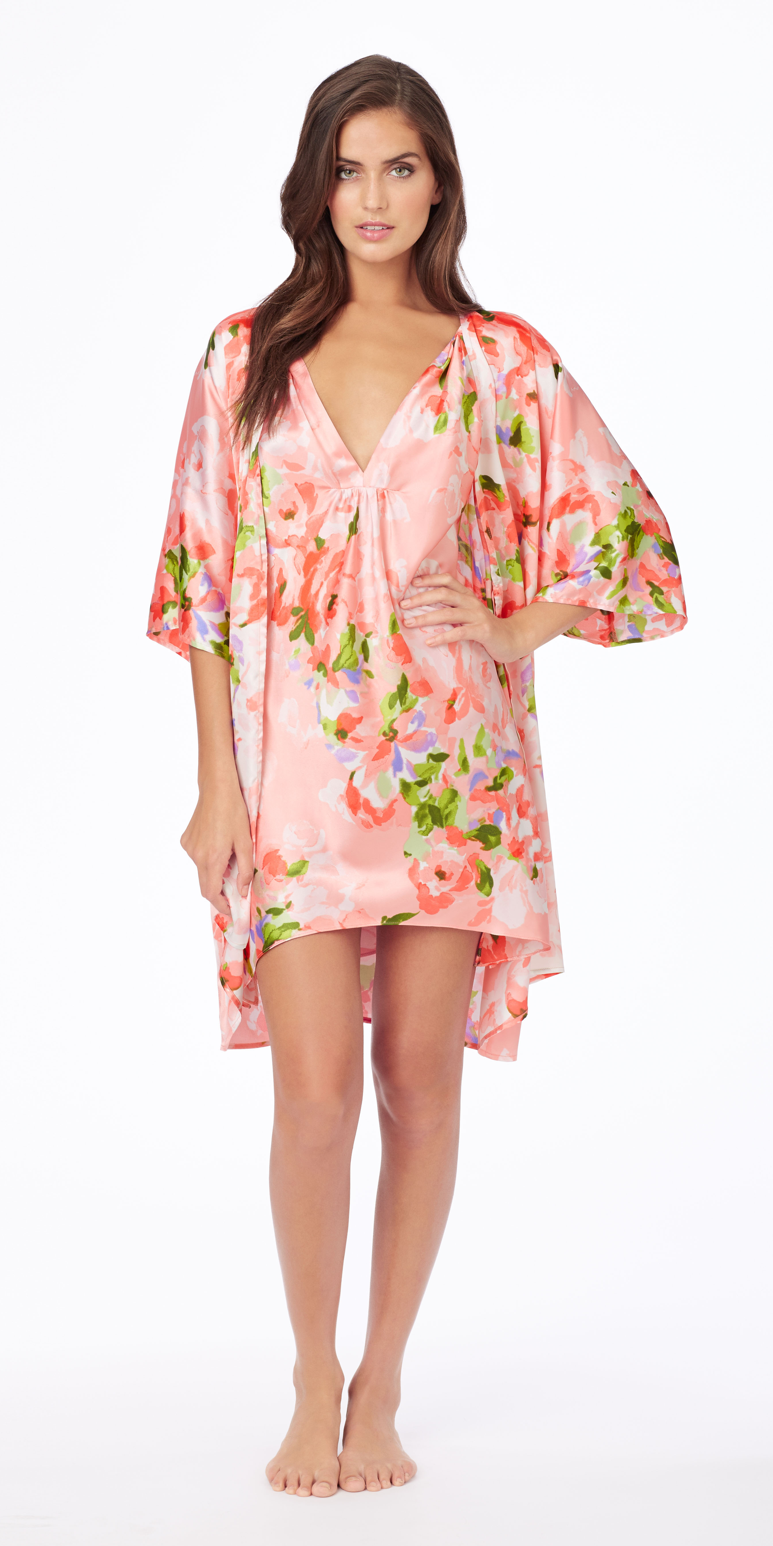 Silky Charmeuse Chemise & Wrap Set