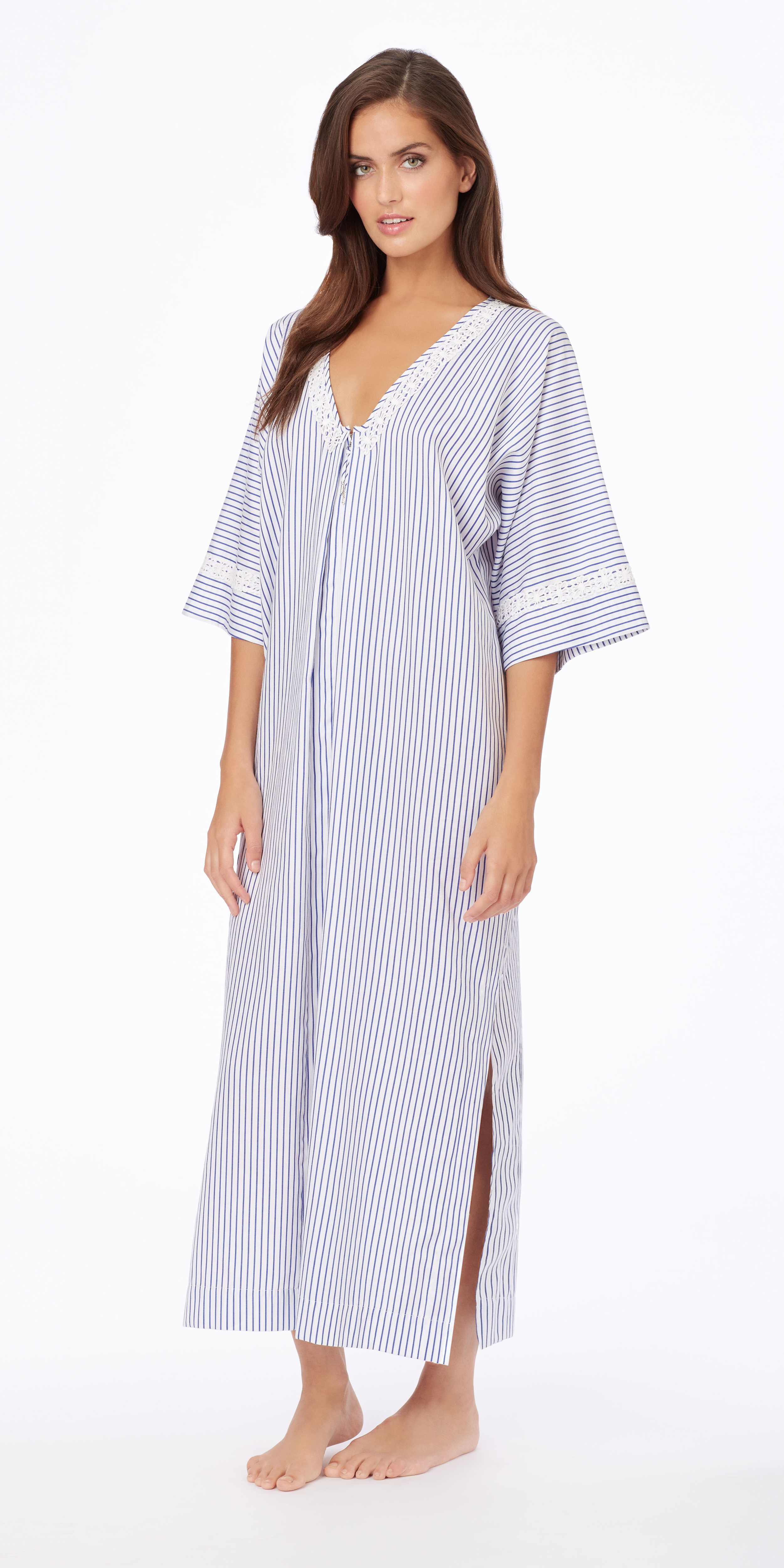 Turkish Yarn-Dye Cotton Sateen Caftan