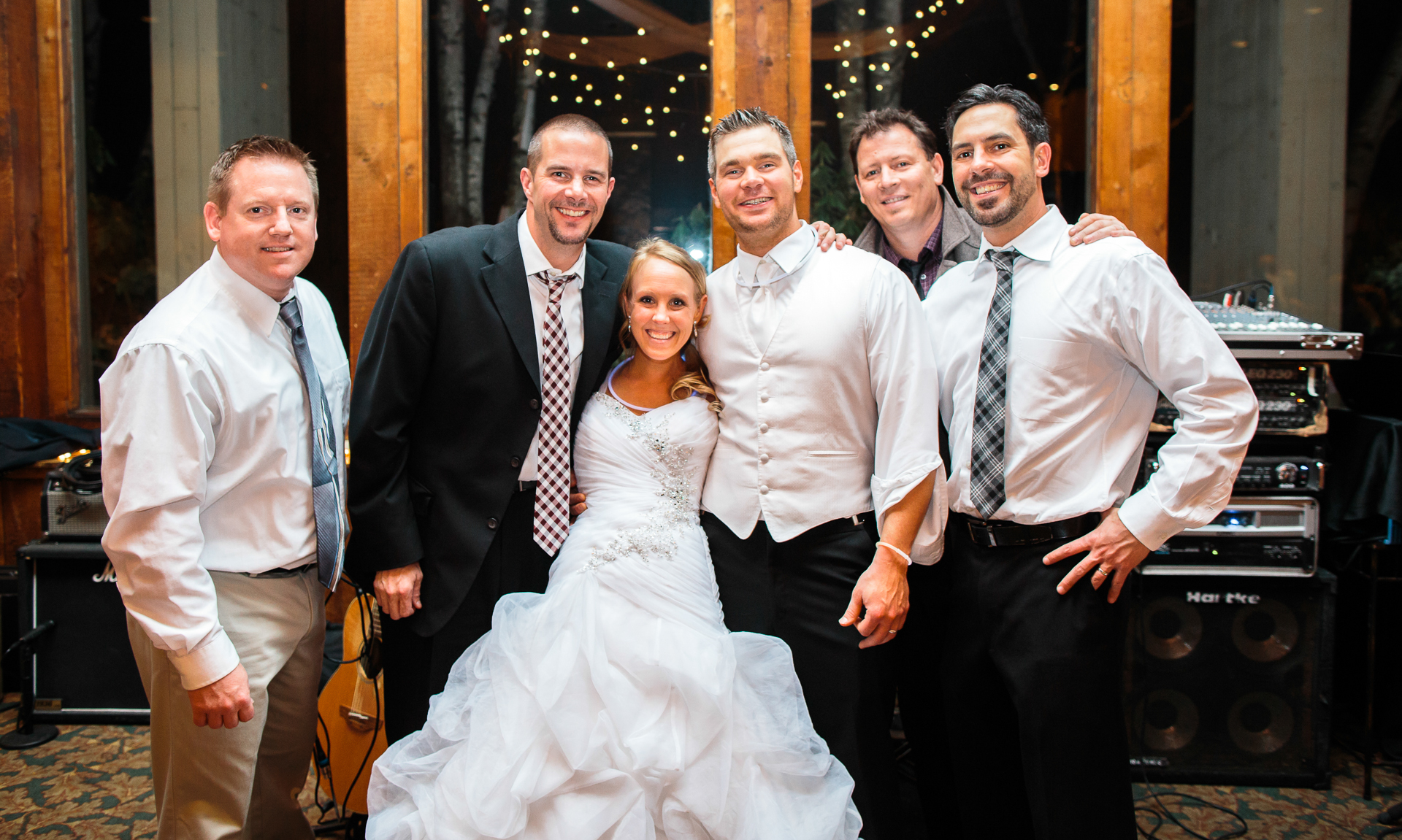 The couple and the band.