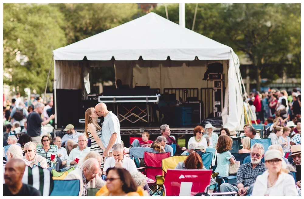 A huge festival was happening on the green. 