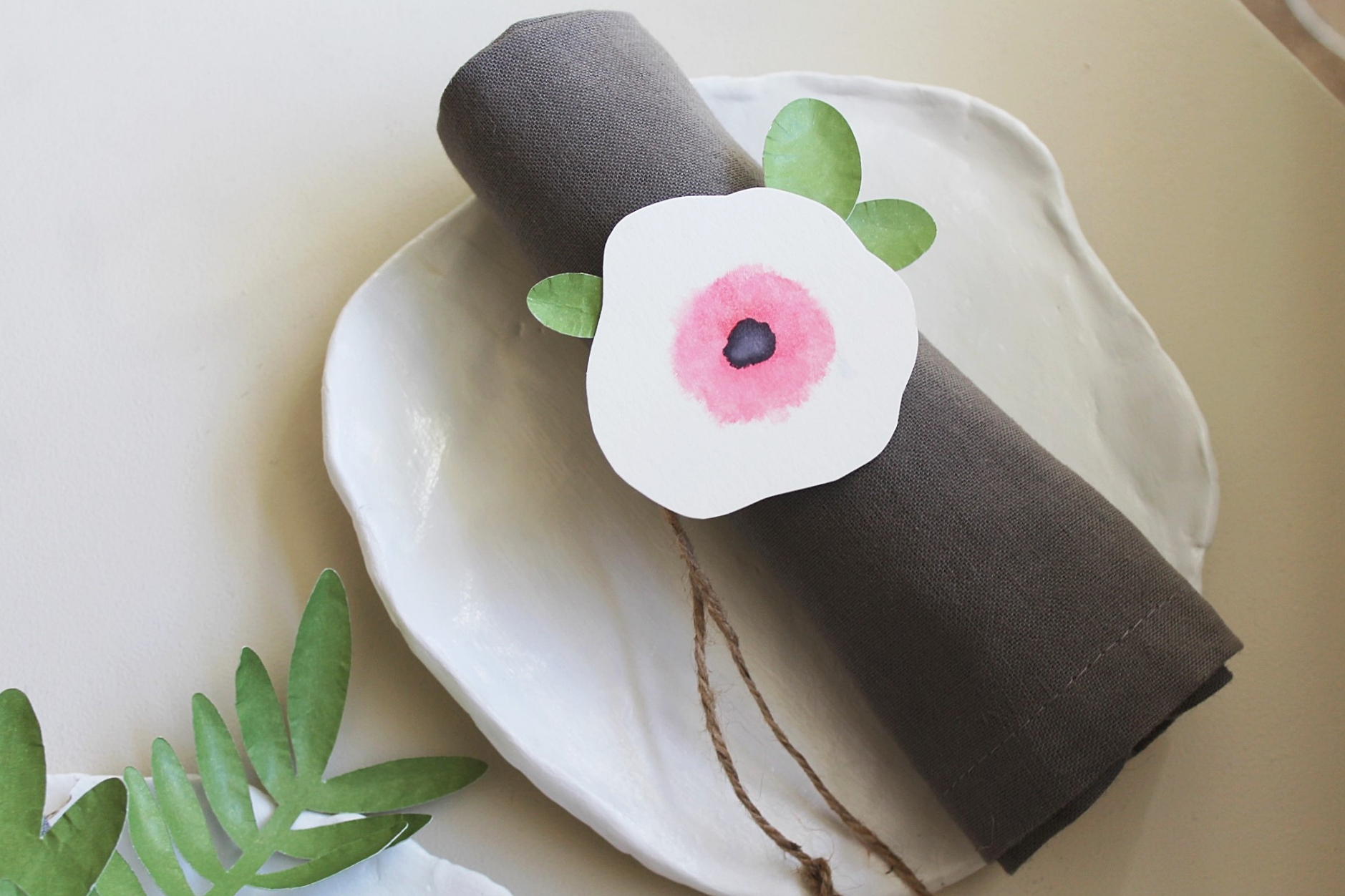 Paper Flower Napkin Wraps