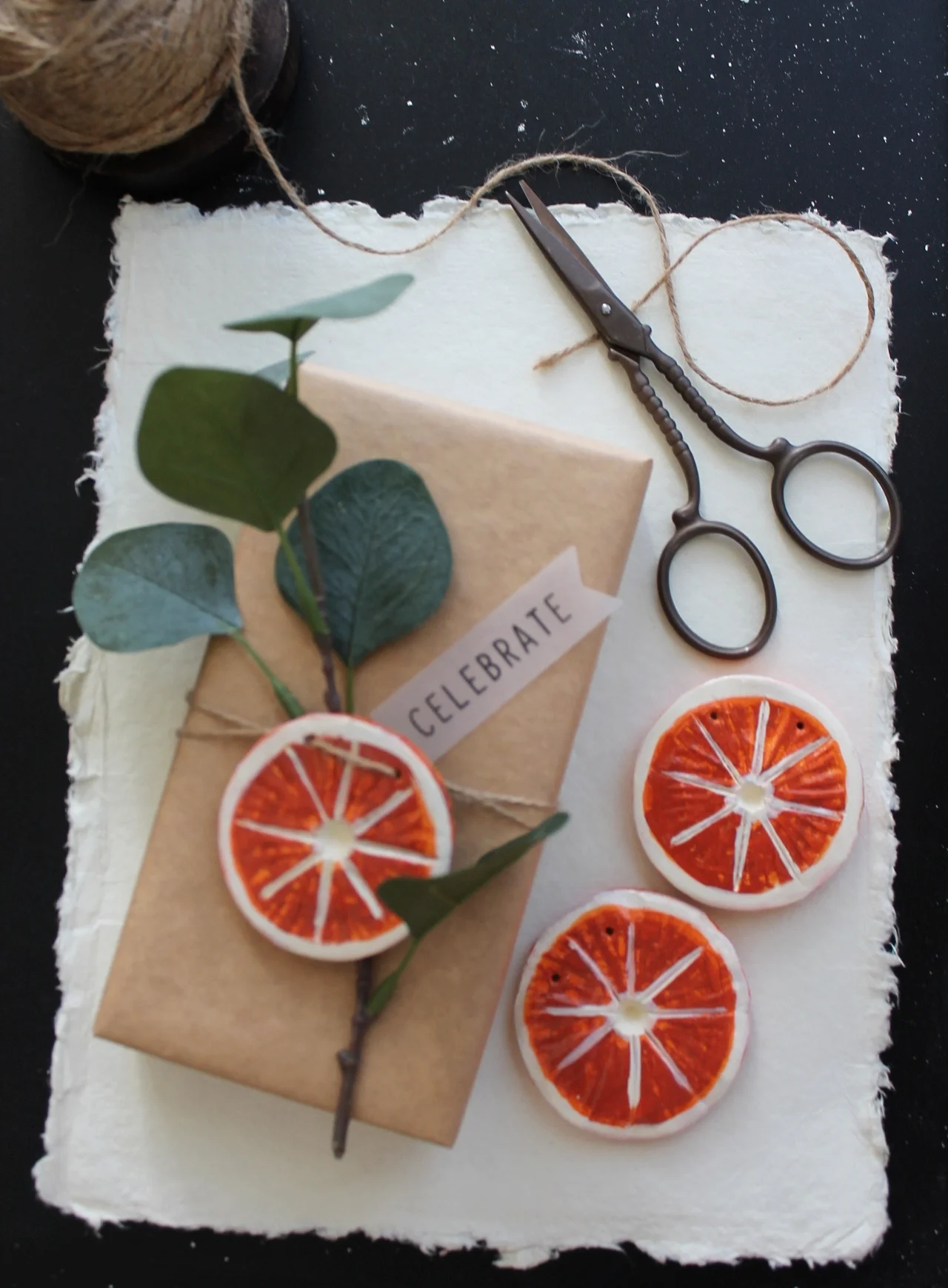 Air-Dry Clay Citrus Garland + Gift Tags DIY