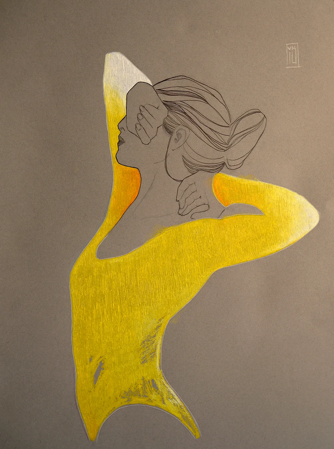  graphite / oilpastel 19" x 25" 2016 