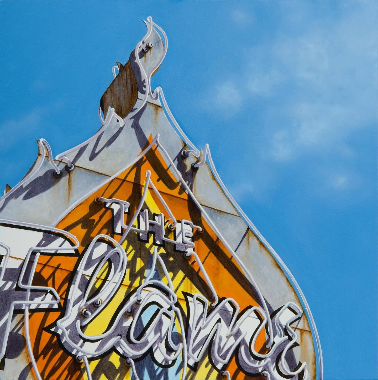 FLAME / 12&rdquo;x12&rdquo;/ oil on cradled panel 

opening reception Saturday April 6, 2024 5-7pm
@coleprattgallery 

&ldquo;A Visual Vernacular&rdquo; is a collection of paintings of signs that mostly illustrate what they are promoting. A flame, a 