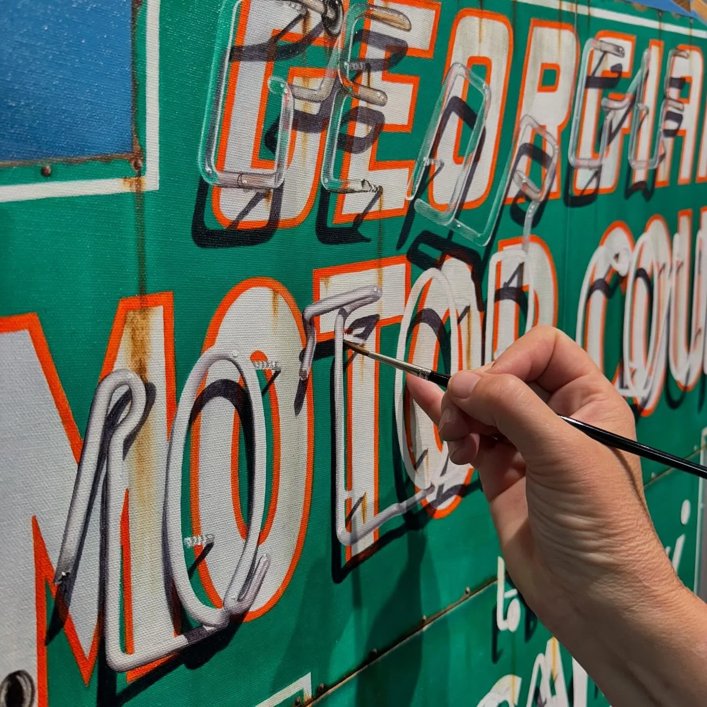 🎨 work in progress for the December anniversary show @patricia_rovzar_gallery in Seattle. This last road trip yielded lots of new-to-me signs—and what I can’t finish in time for the anniversary show will start to accumulate for next Augu