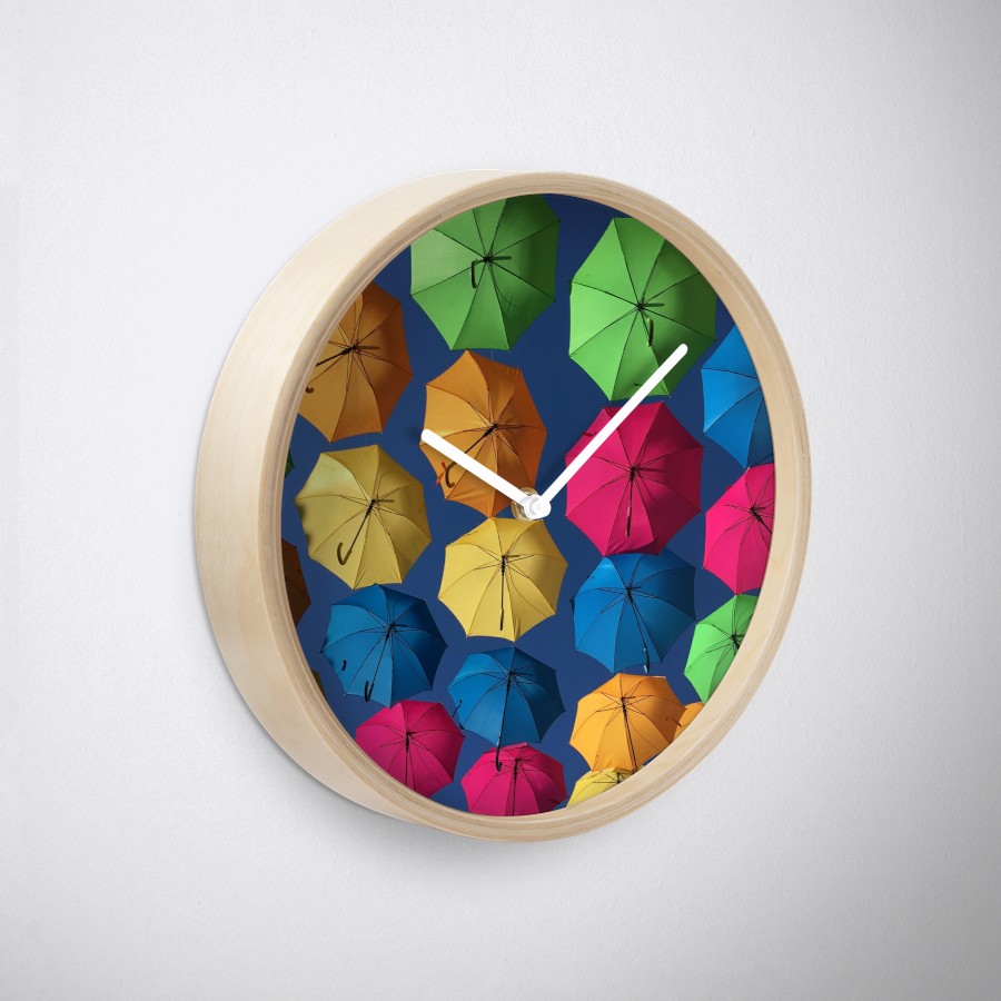 Florida umbrellas wall clock