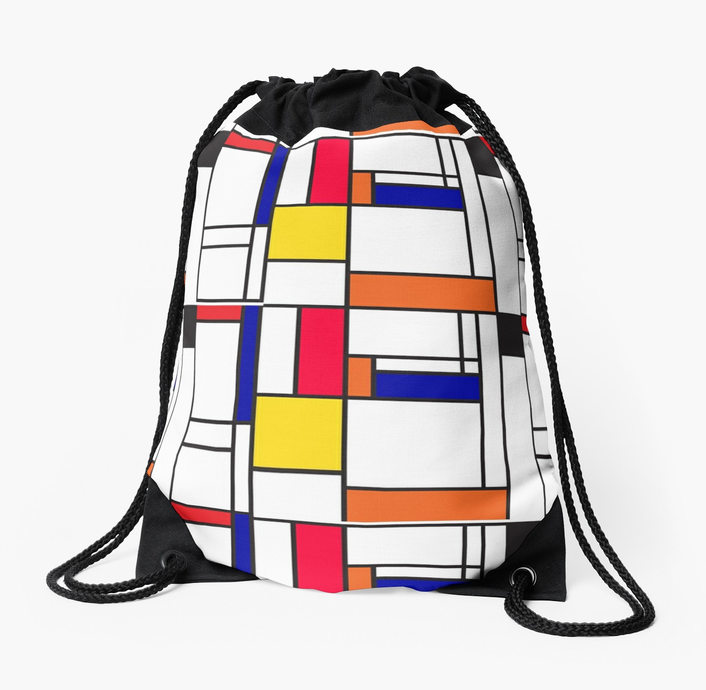 Mondrian inspired drawstring bag