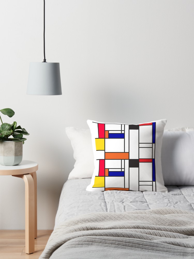 Mondrian inspired maze pillows