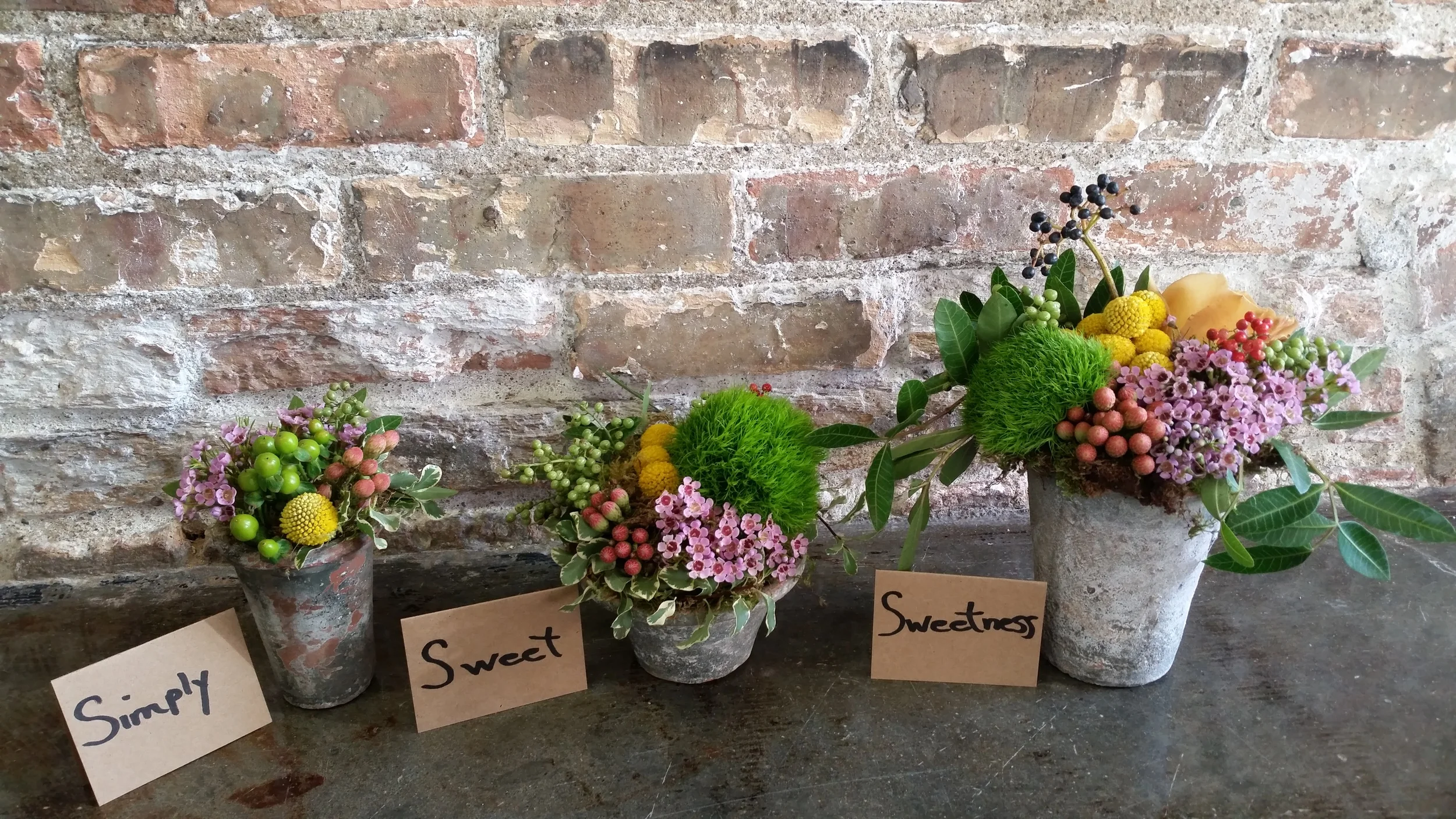Simply, Sweet, Sweetness...our version of small, medium and large