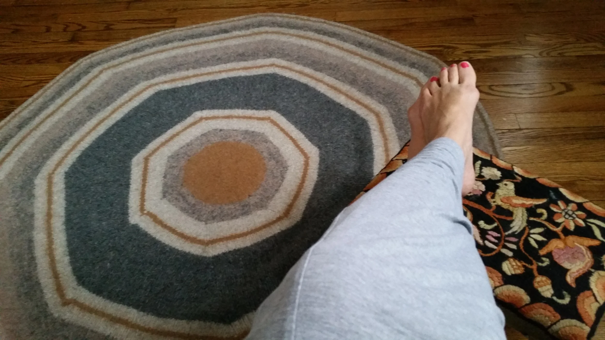 "Coconut" knit and felted beast of a rug