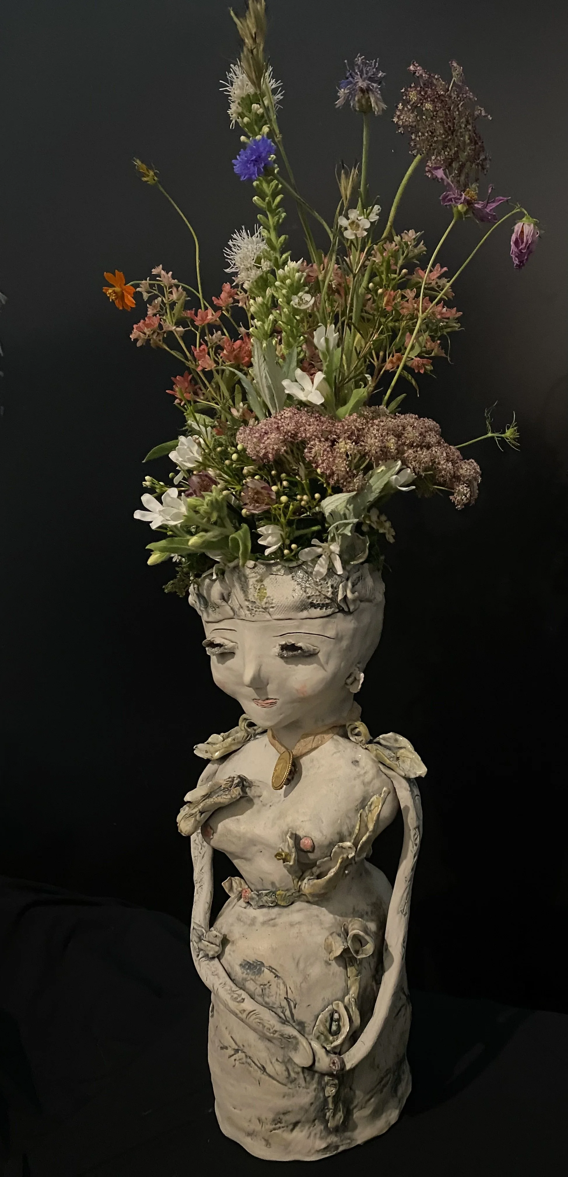 Wren Pottery with fresh flowers