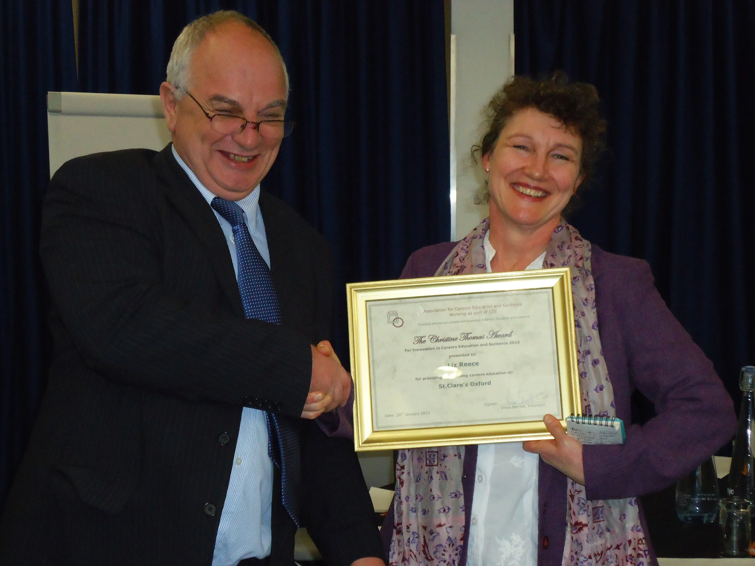 Liz receives national award for excellence and innovation in careers education and guidance